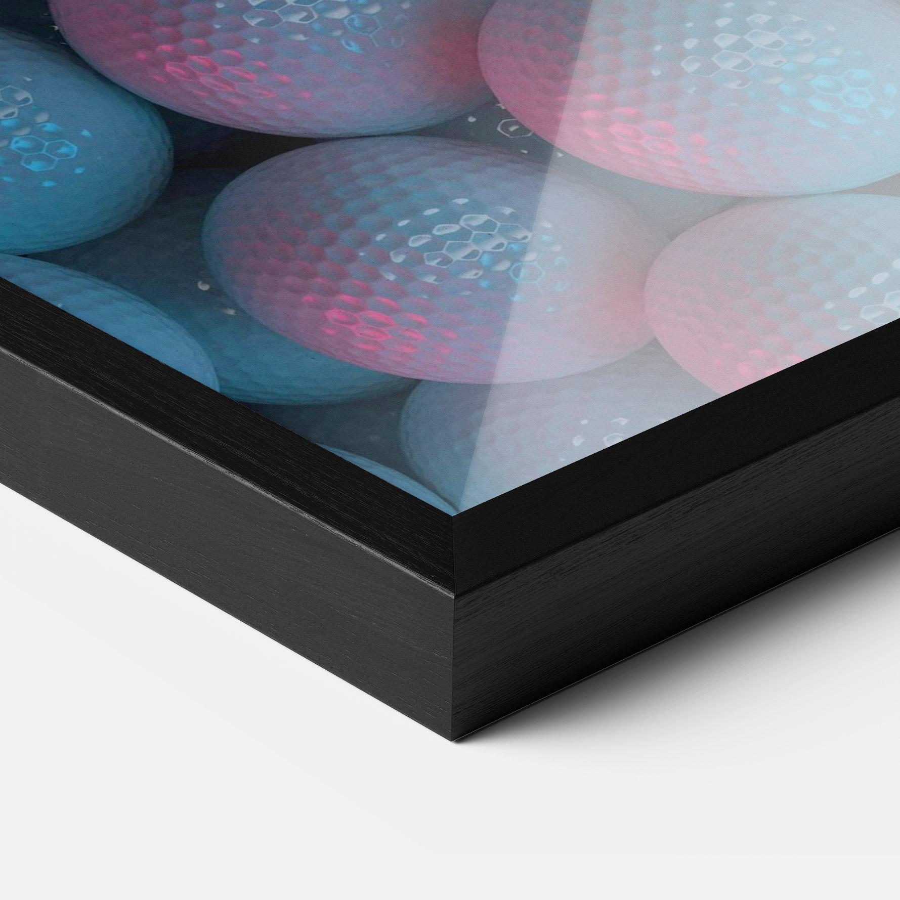 Poster Înrămat Blue Light Golf Ball mockup 3