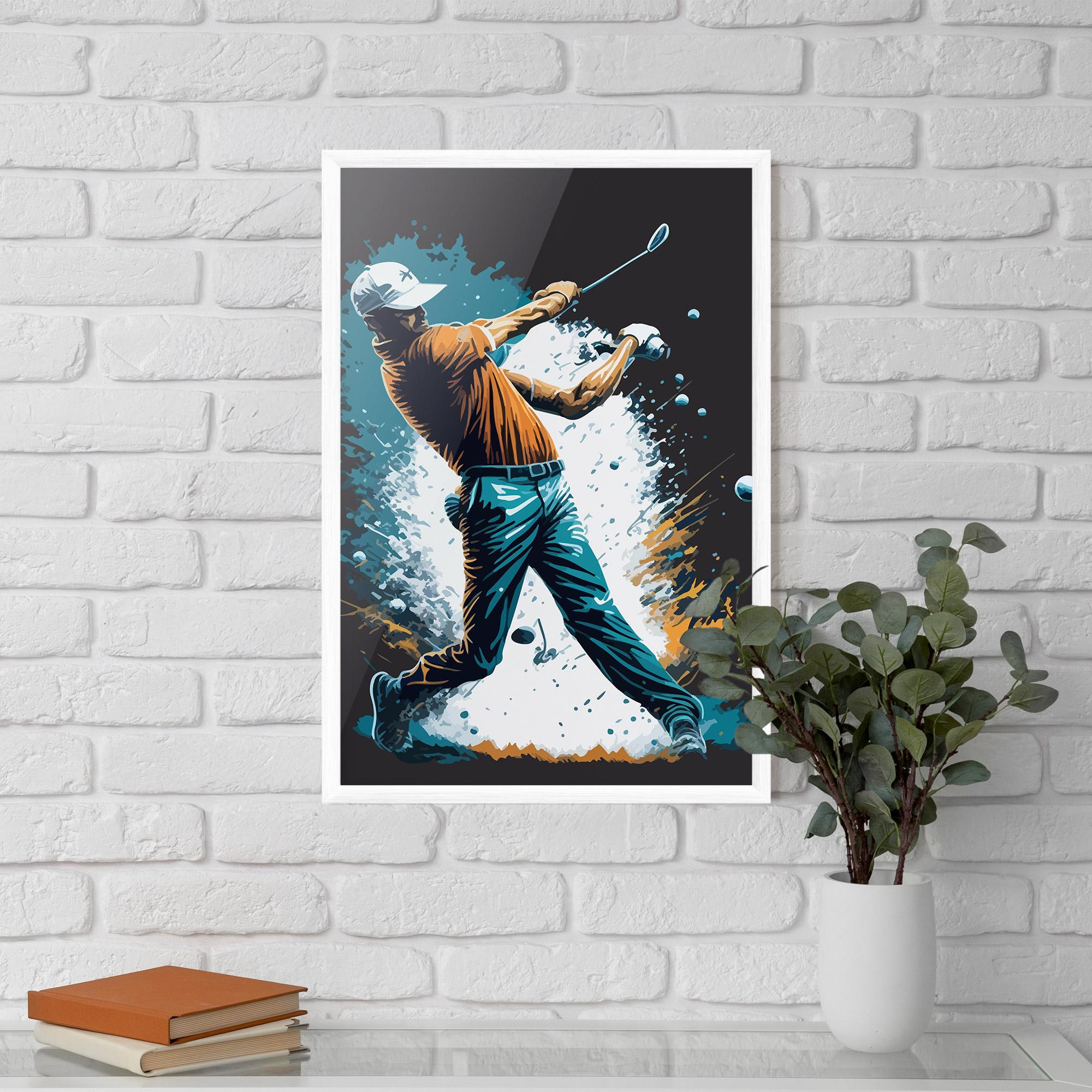 Poster Înrămat Golf On Grey mockup 5