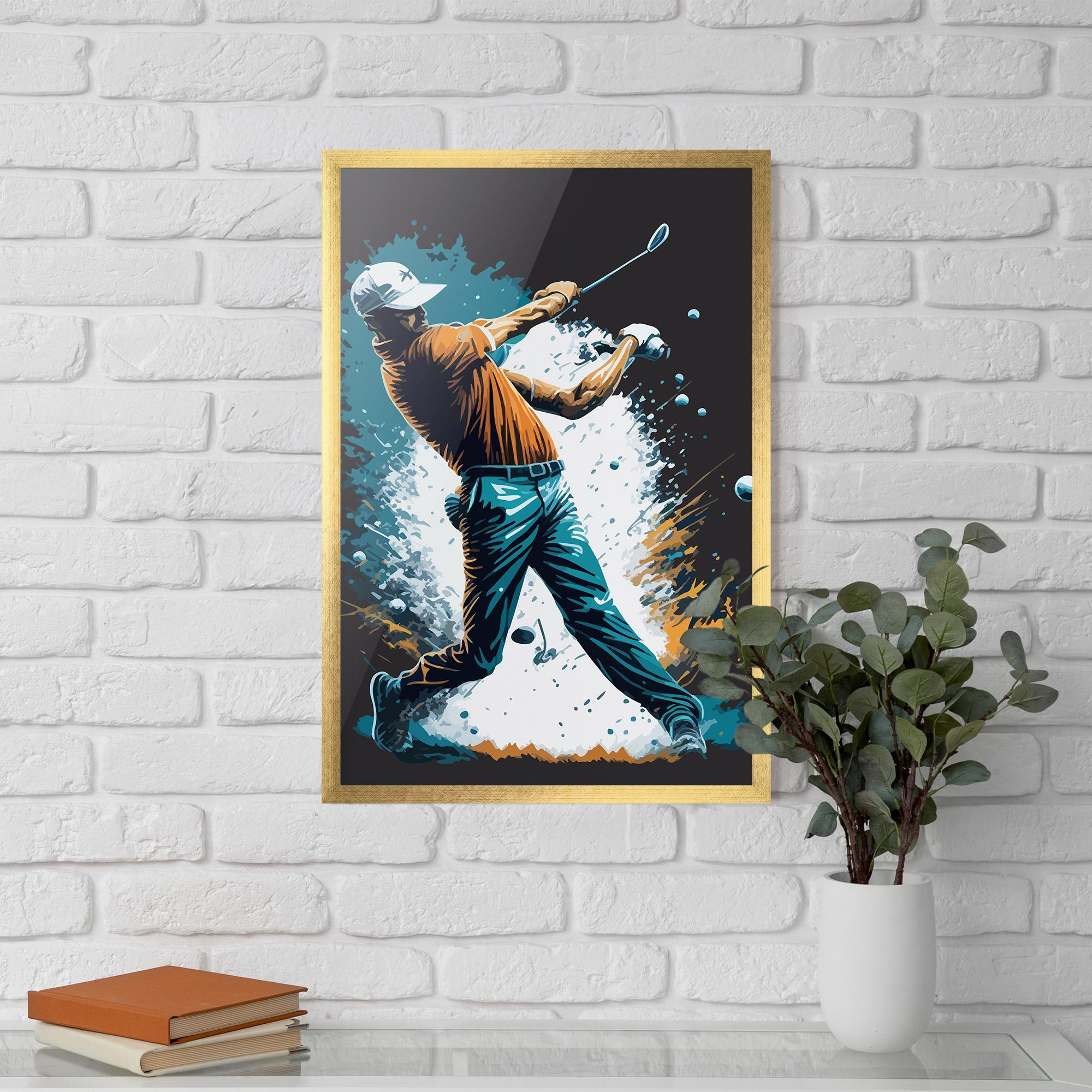 Poster Înrămat Golf On Grey mockup 5