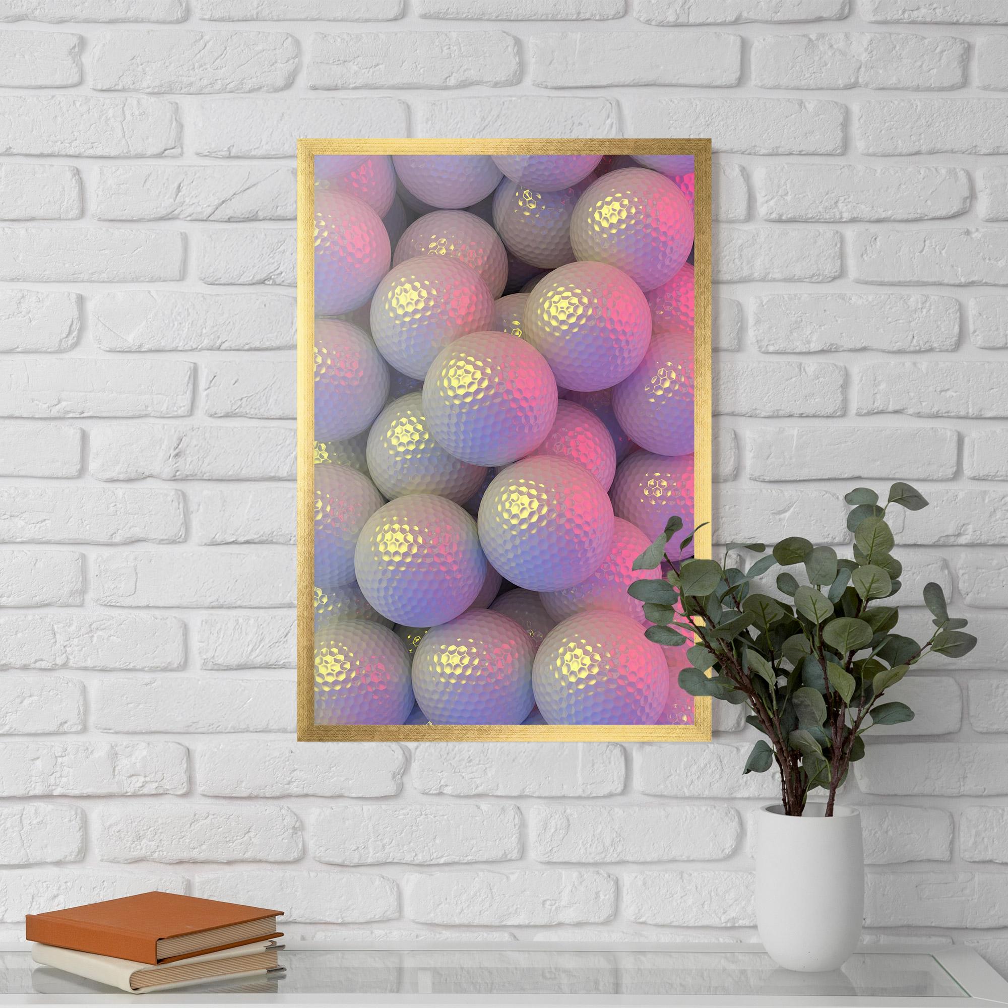 Poster Înrămat Purple Light Golf Ball mockup 5