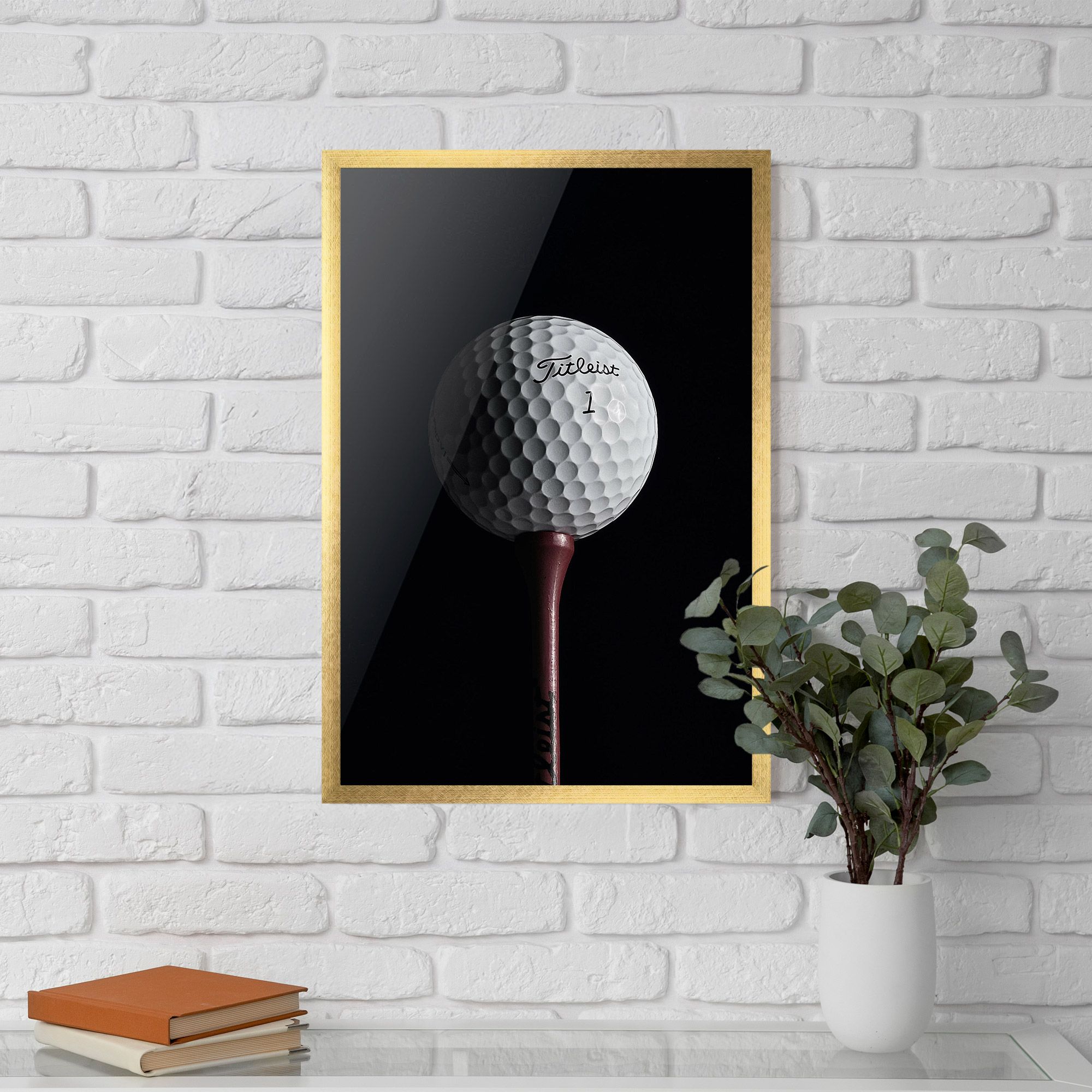 White Golf Ball On Black mockup 5