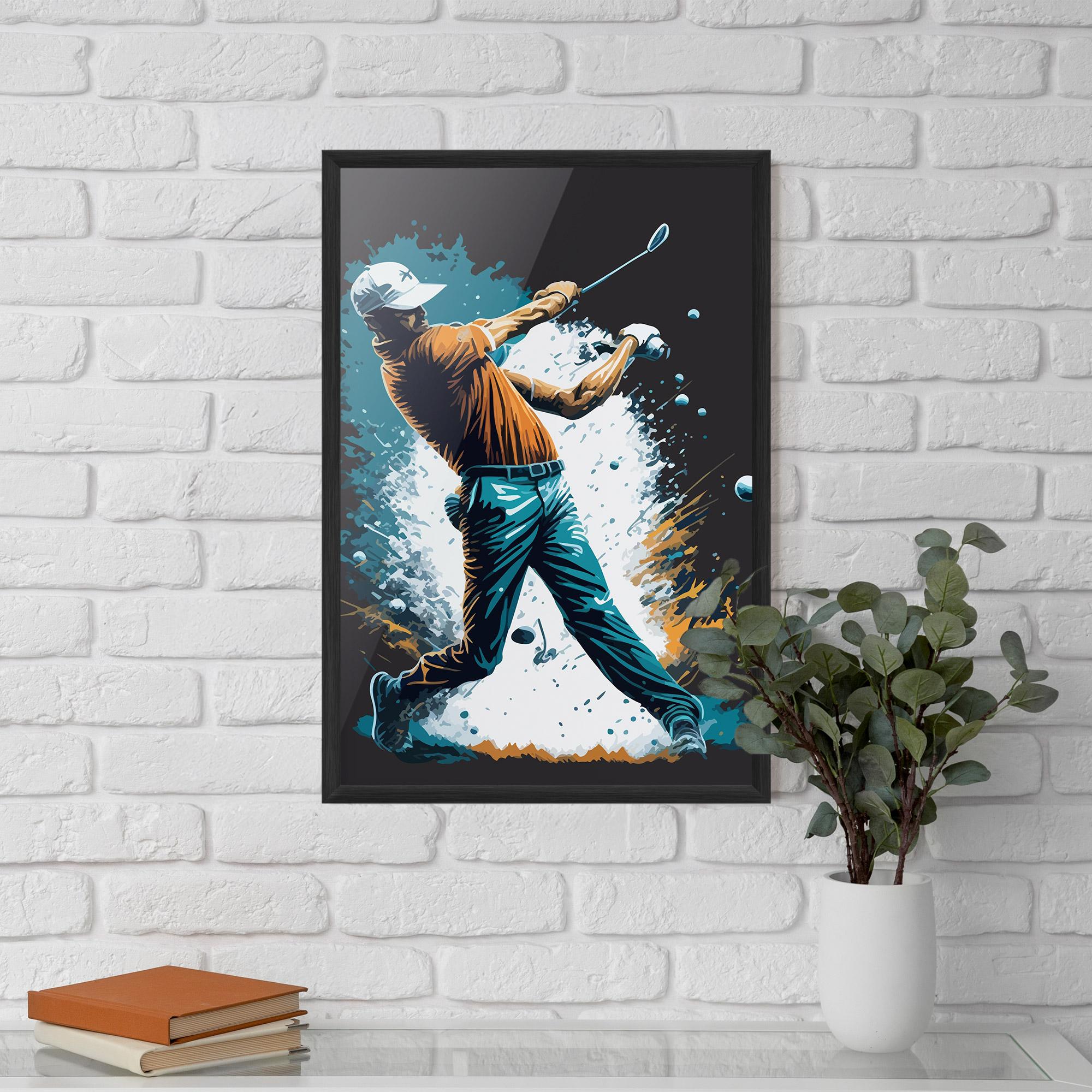 Poster Înrămat Golf On Grey mockup 5