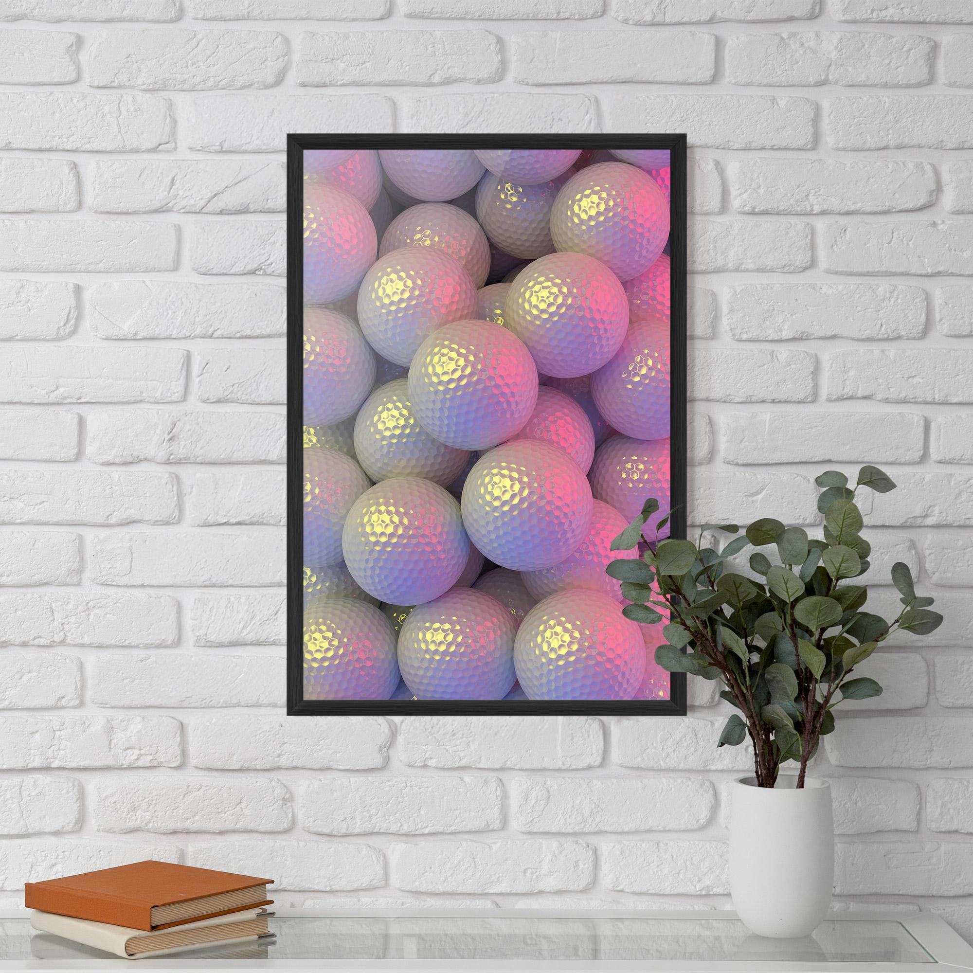 Poster Înrămat Purple Light Golf Ball mockup 5