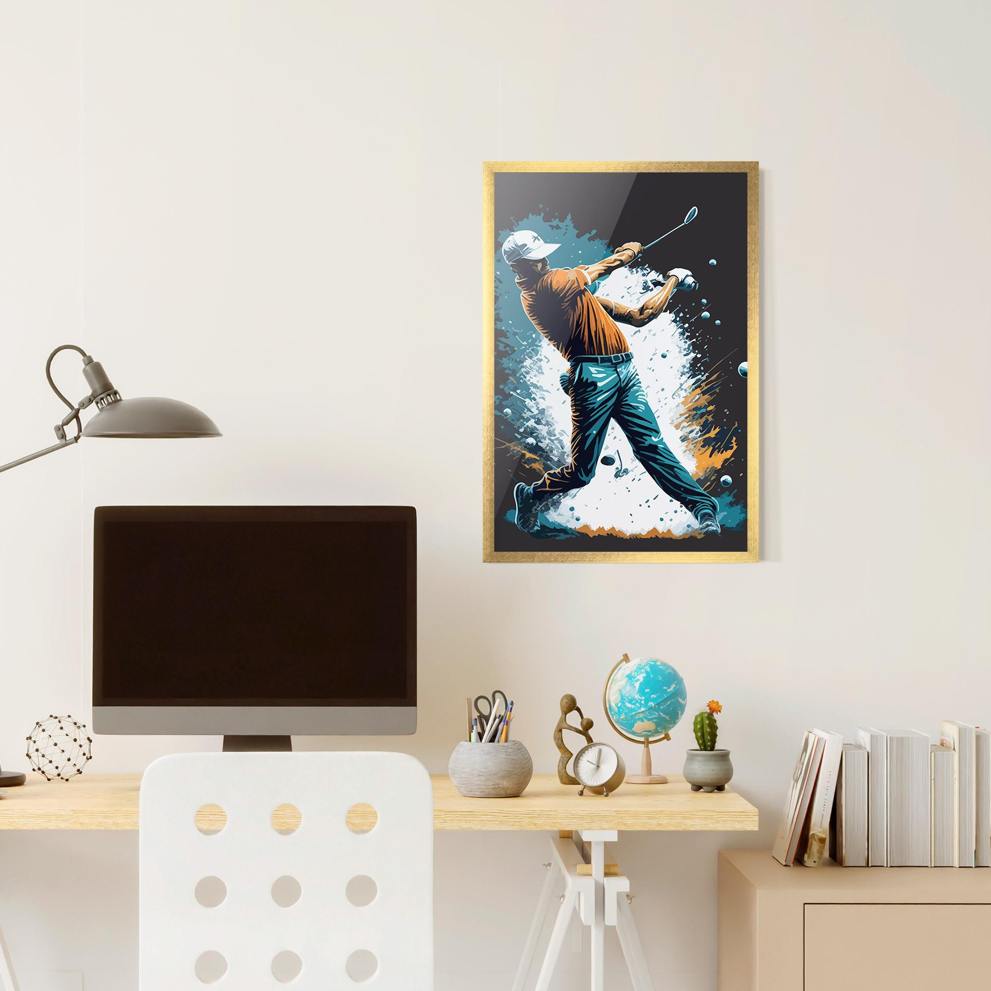 Poster Înrămat Golf On Grey mockup 6