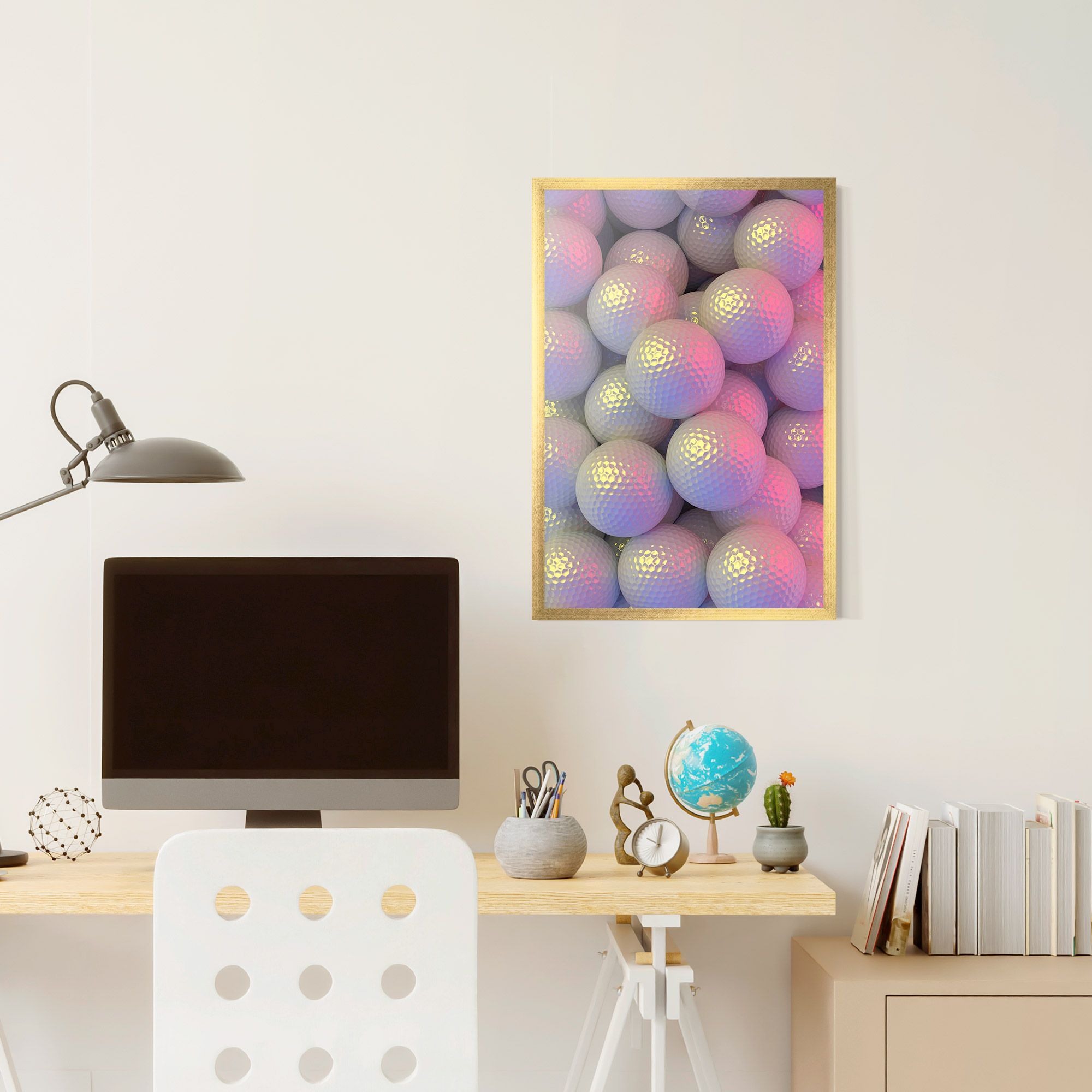 Purple Light Golf Ball mockup 6