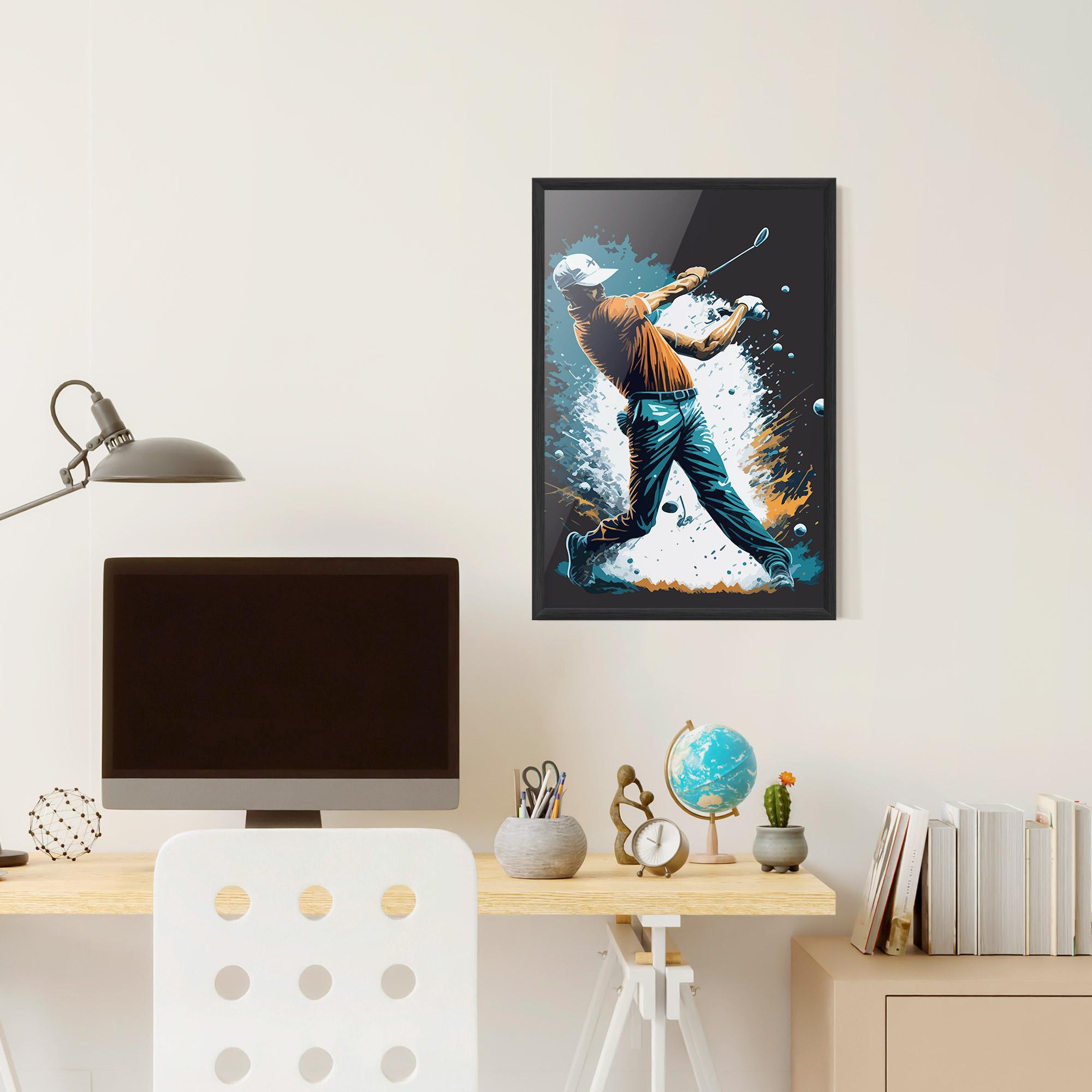 Poster Înrămat Golf On Grey mockup 6