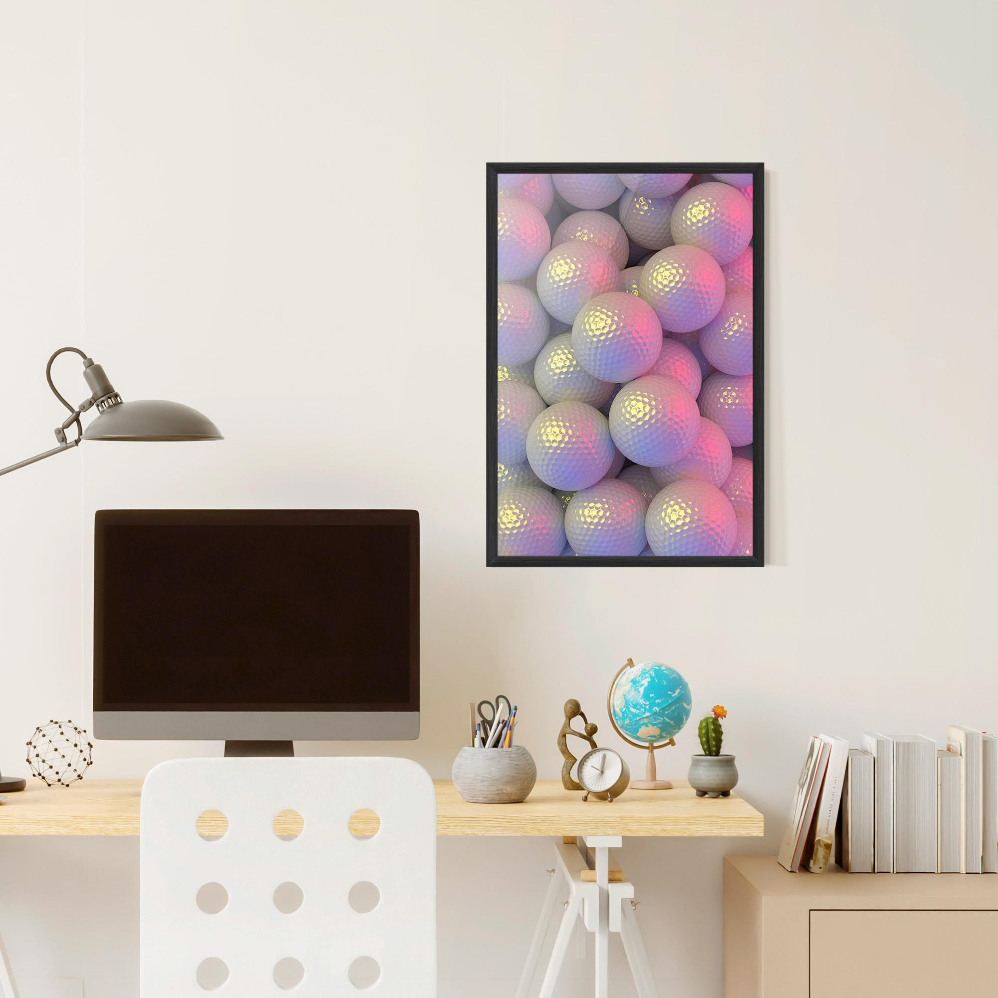 Poster Înrămat Purple Light Golf Ball mockup 6