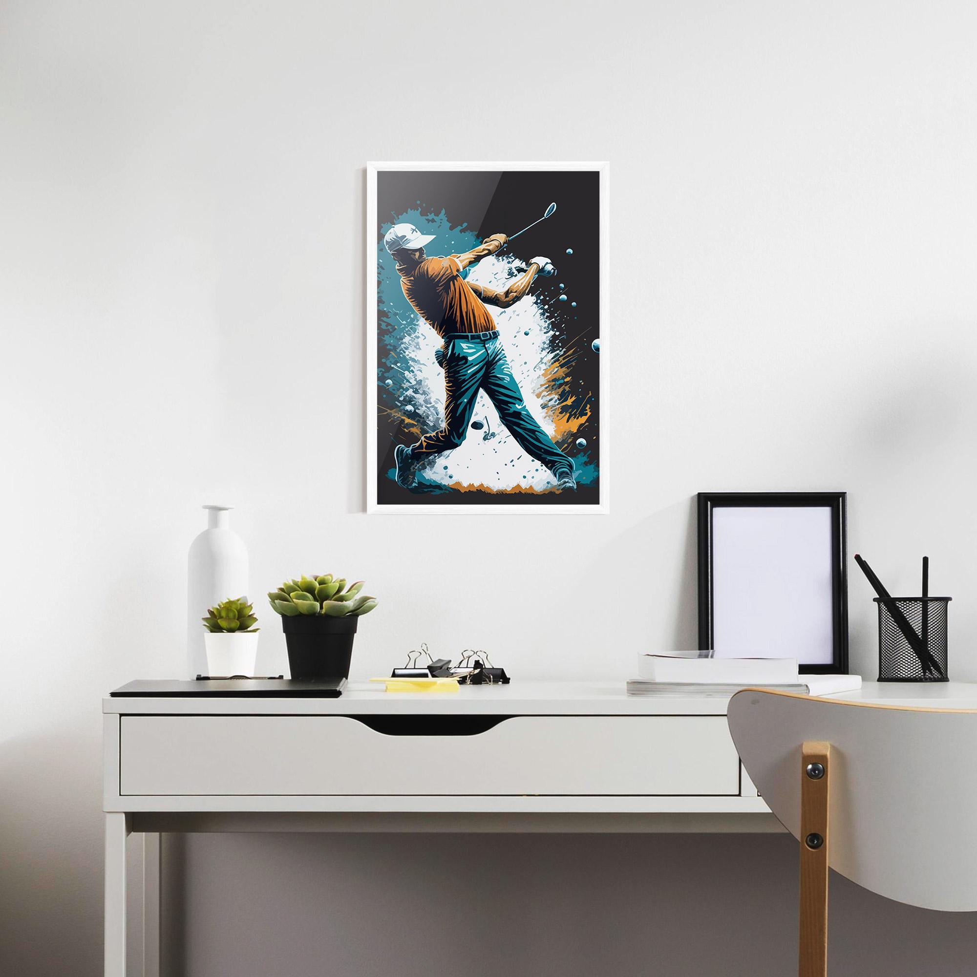 Poster Înrămat Golf On Grey mockup 7