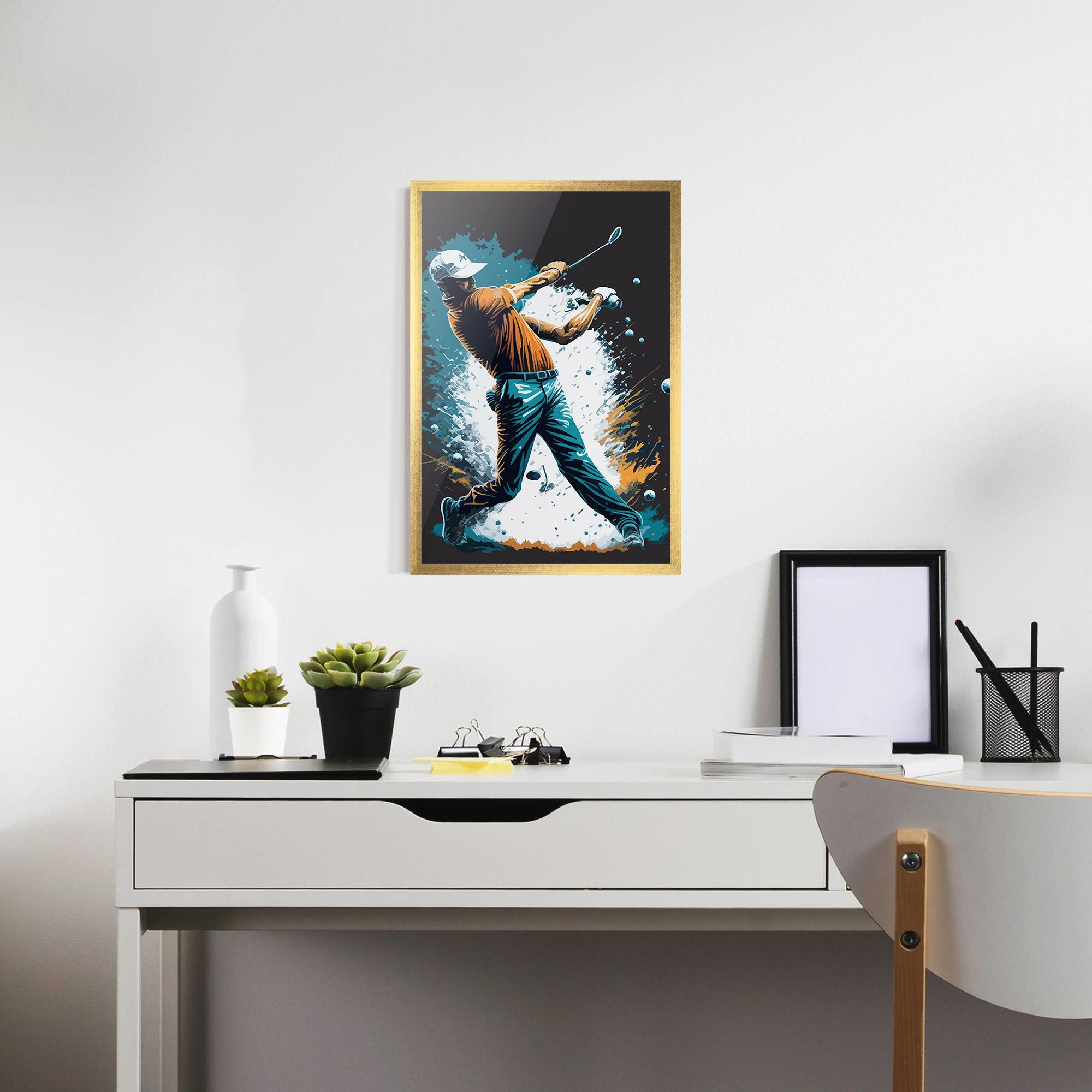 Poster Înrămat Golf On Grey mockup 7