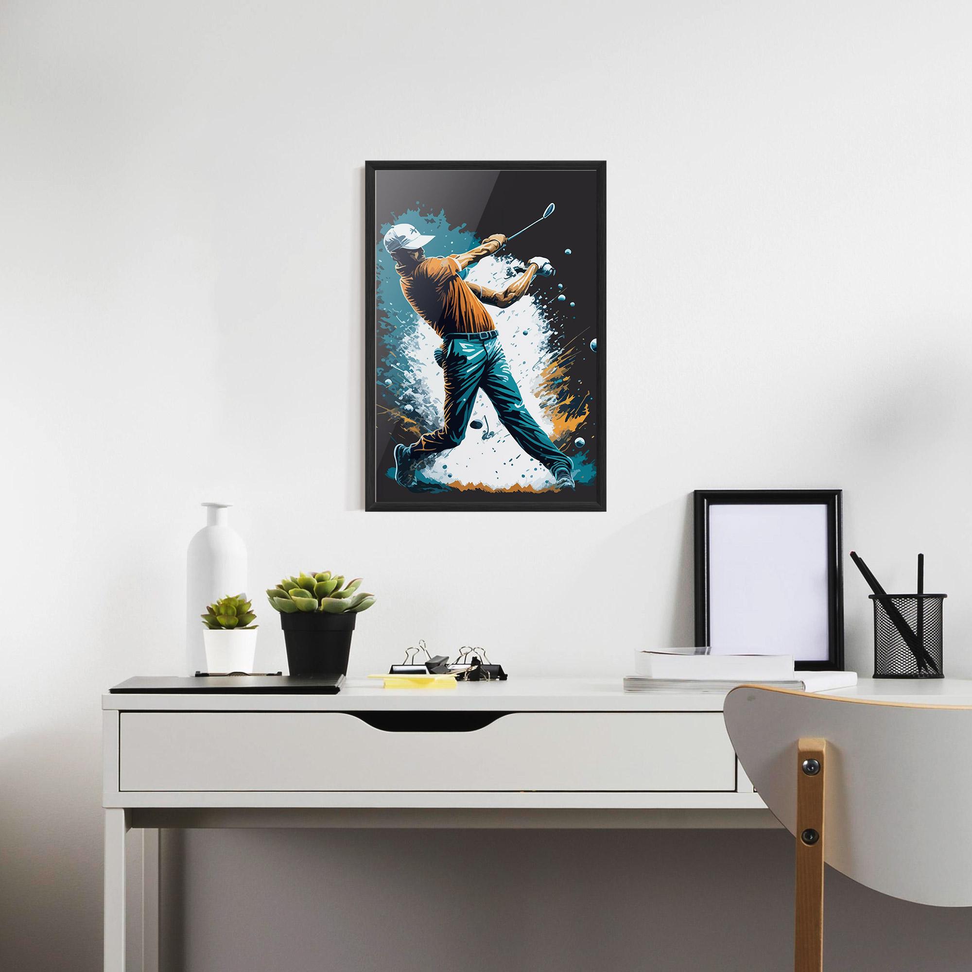 Poster Înrămat Golf On Grey mockup 7