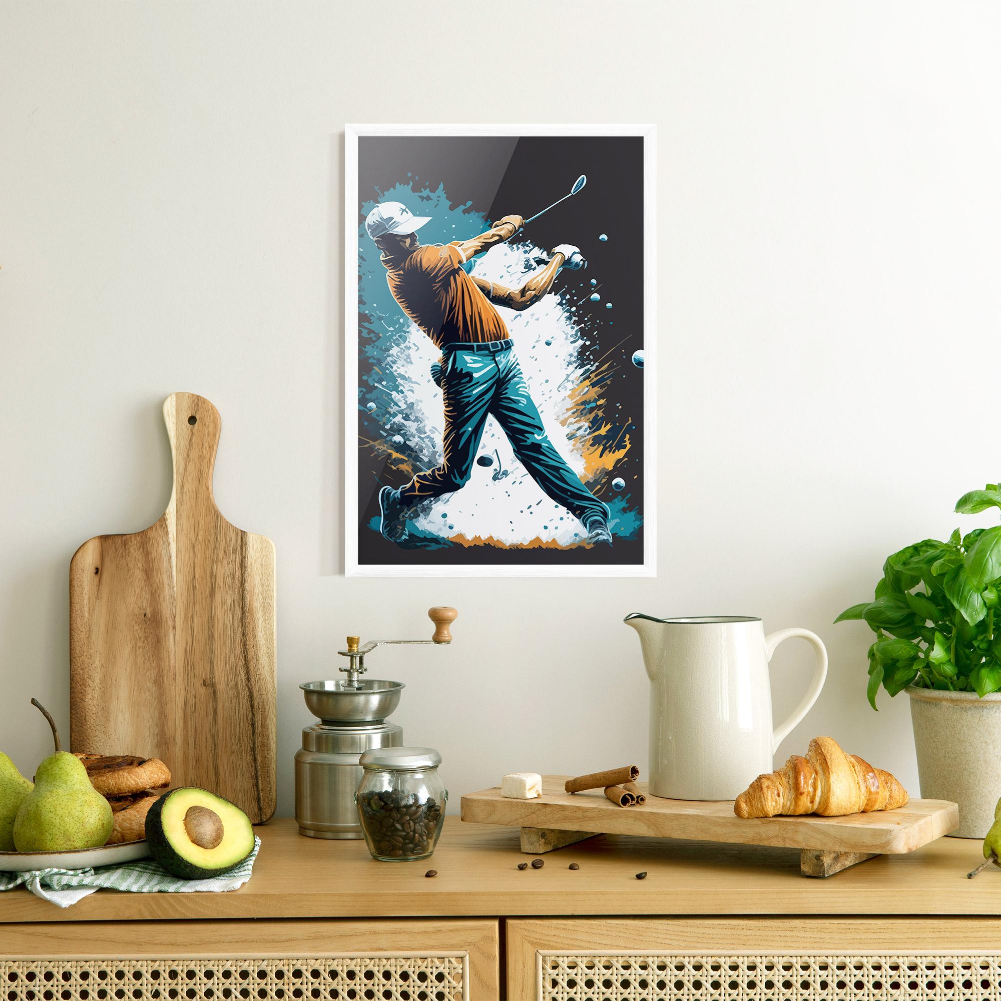 Poster Înrămat Golf On Grey mockup 8