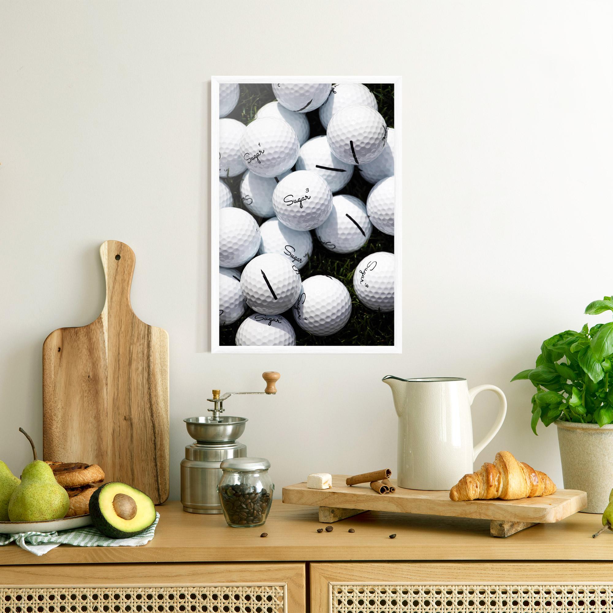 Poster Înrămat White Sugar Golf Balls mockup 8