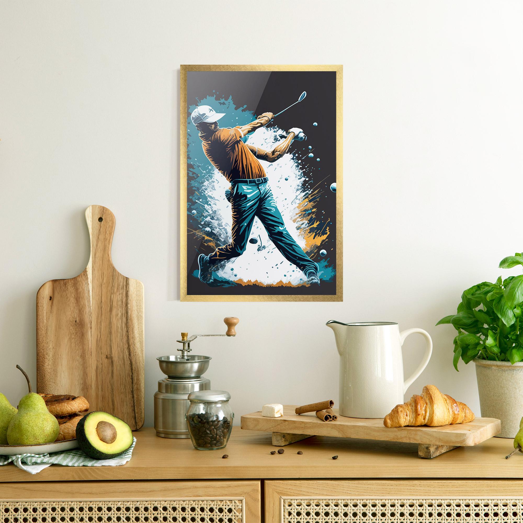 Poster Înrămat Golf On Grey mockup 8