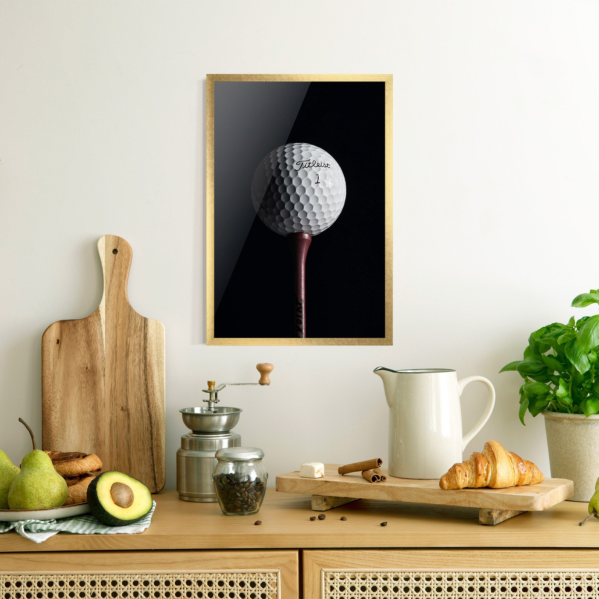 White Golf Ball On Black mockup 8