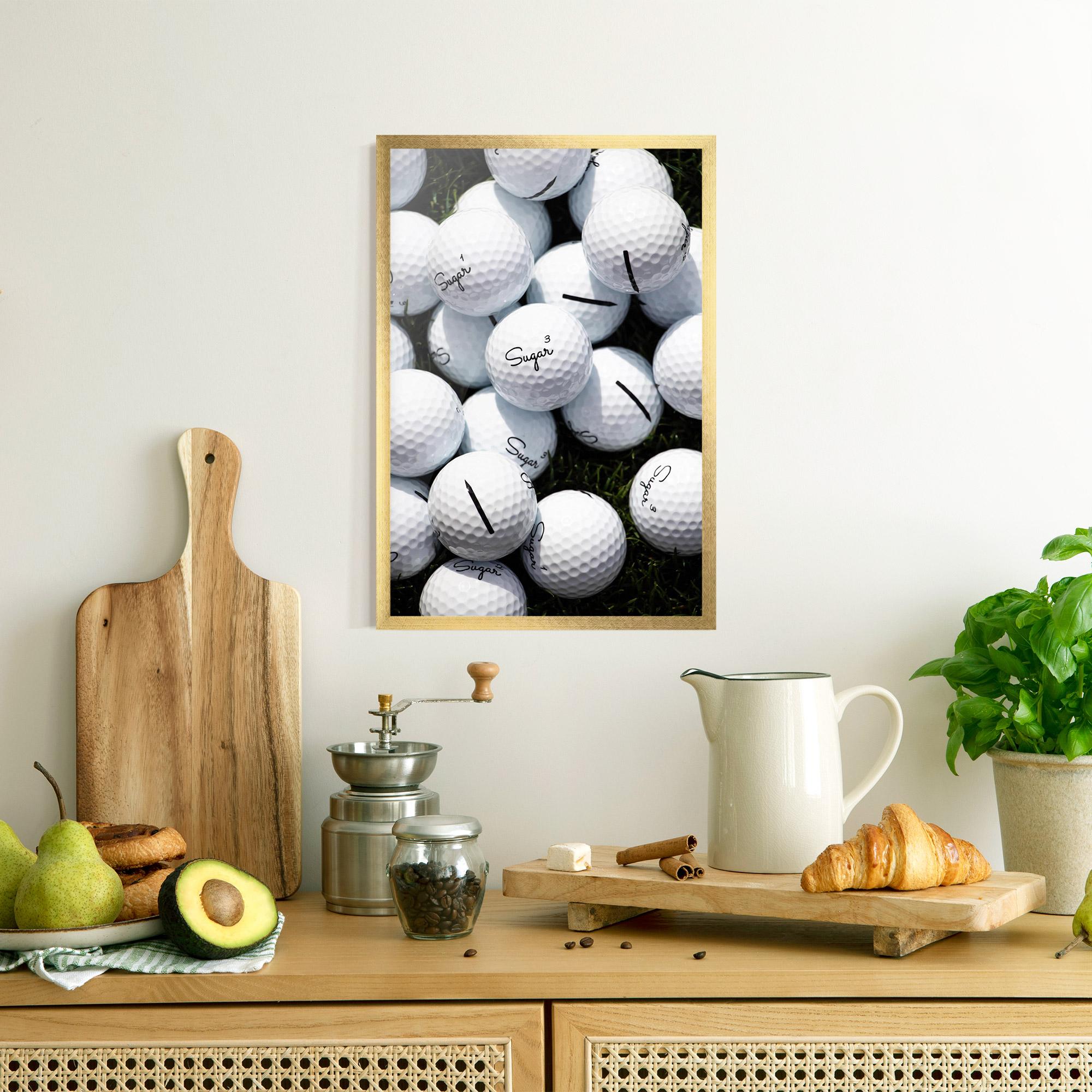 Poster Înrămat White Sugar Golf Balls mockup 8