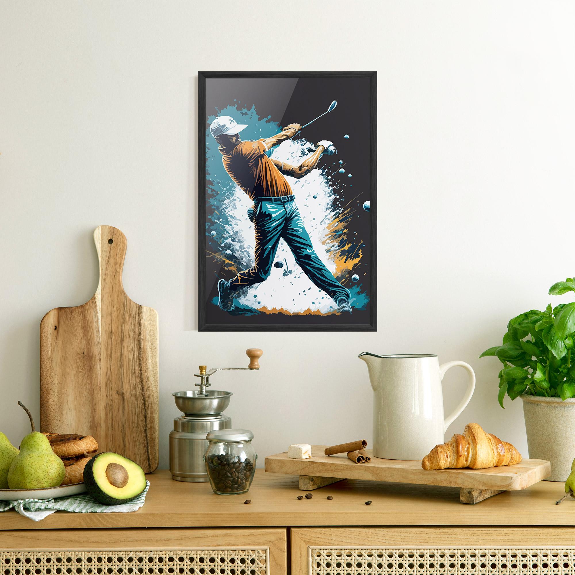 Poster Înrămat Golf On Grey mockup 8