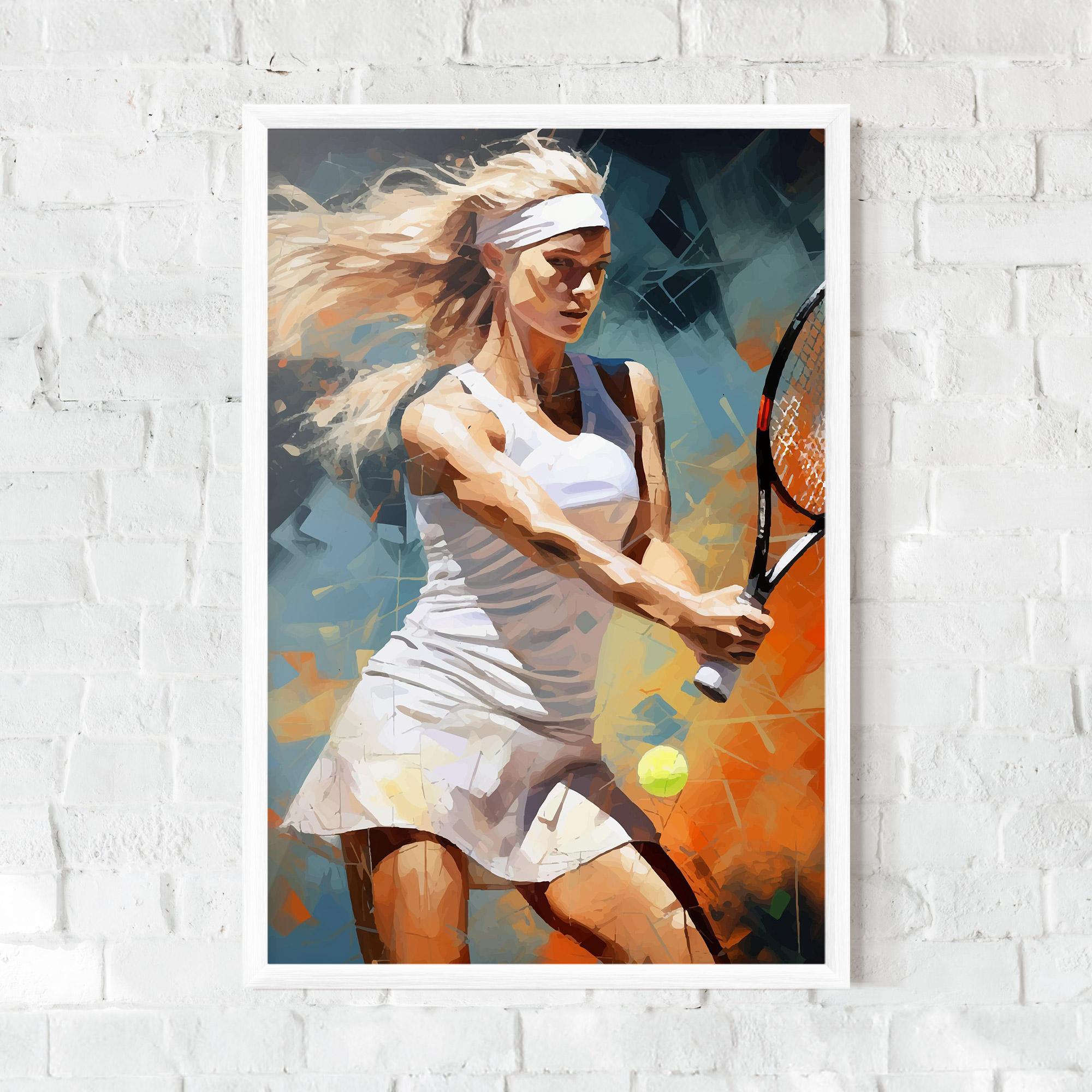 Poster Înrămat Blonde Tennis Girl mockup 0