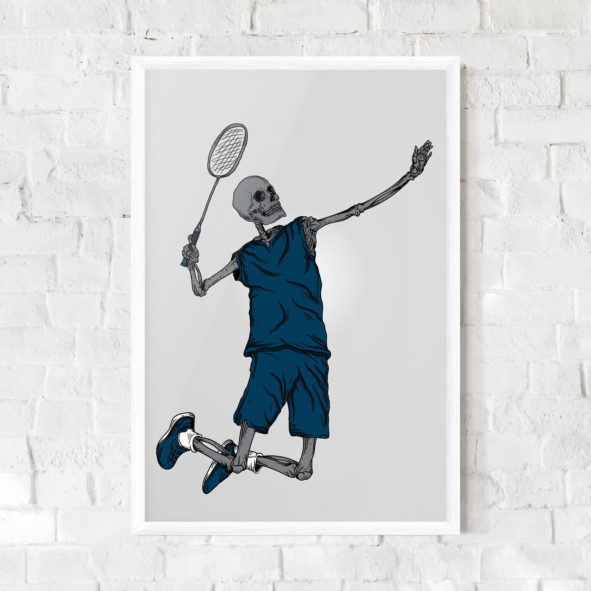 Poster Înrămat Blue Skull Tennis mockup 0