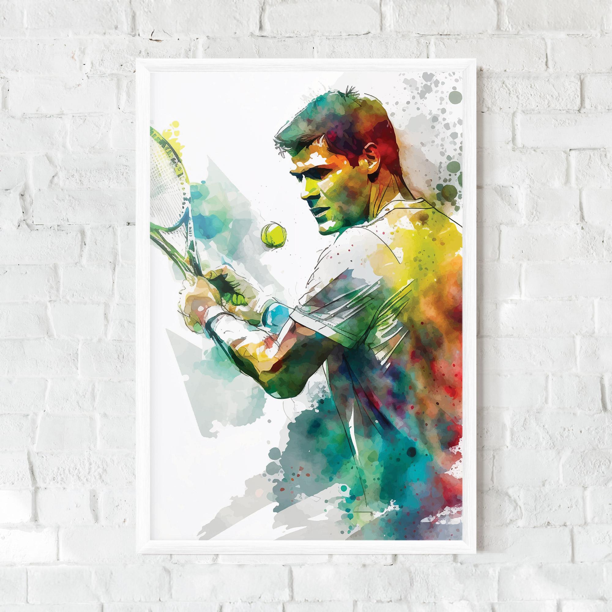 Poster Înrămat Tenis Watercolor mockup 0