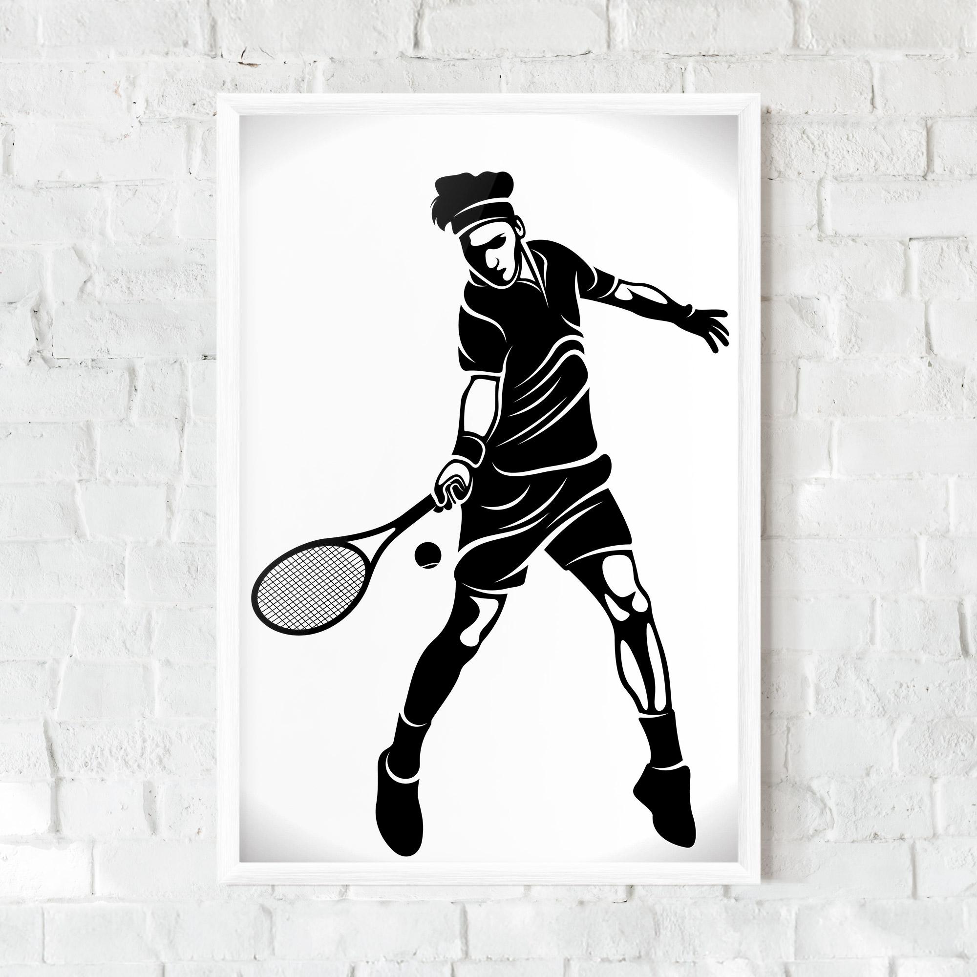 Poster Înrămat Tennis Player Line mockup 0