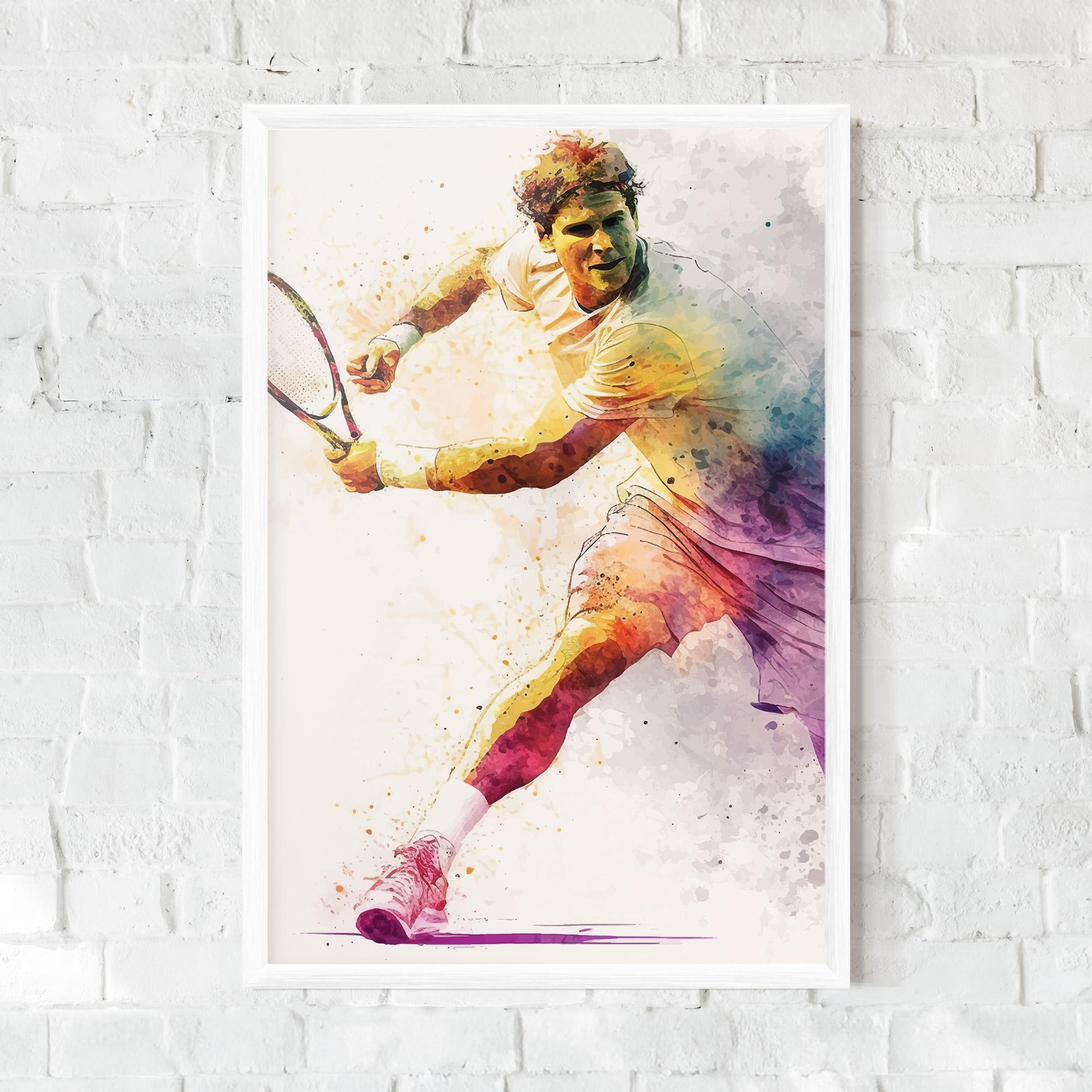 Poster Înrămat Watercolor Tennis mockup 0