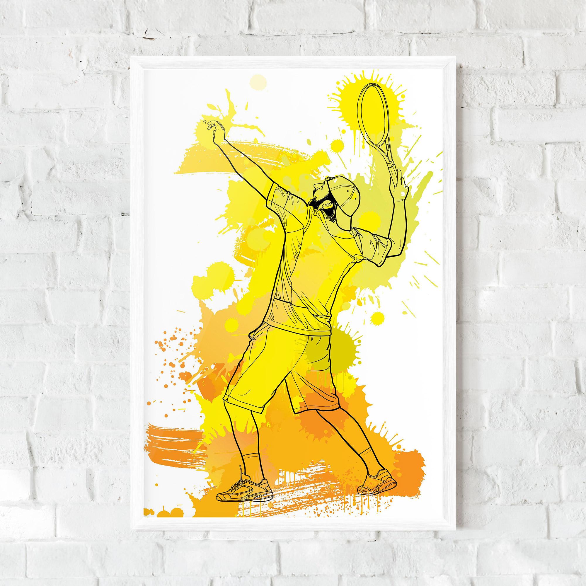 Poster Înrămat Yellow Art Tennis mockup 0