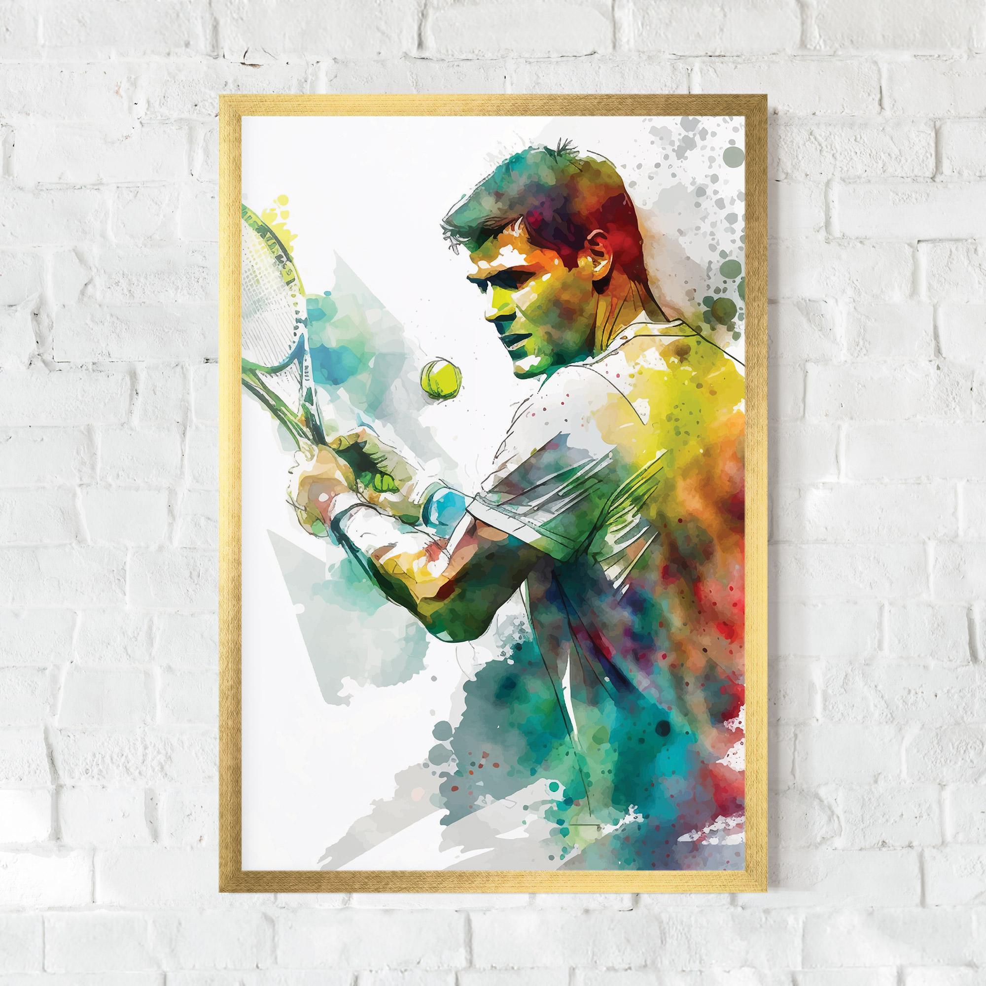 Poster Înrămat Tenis Watercolor mockup 0