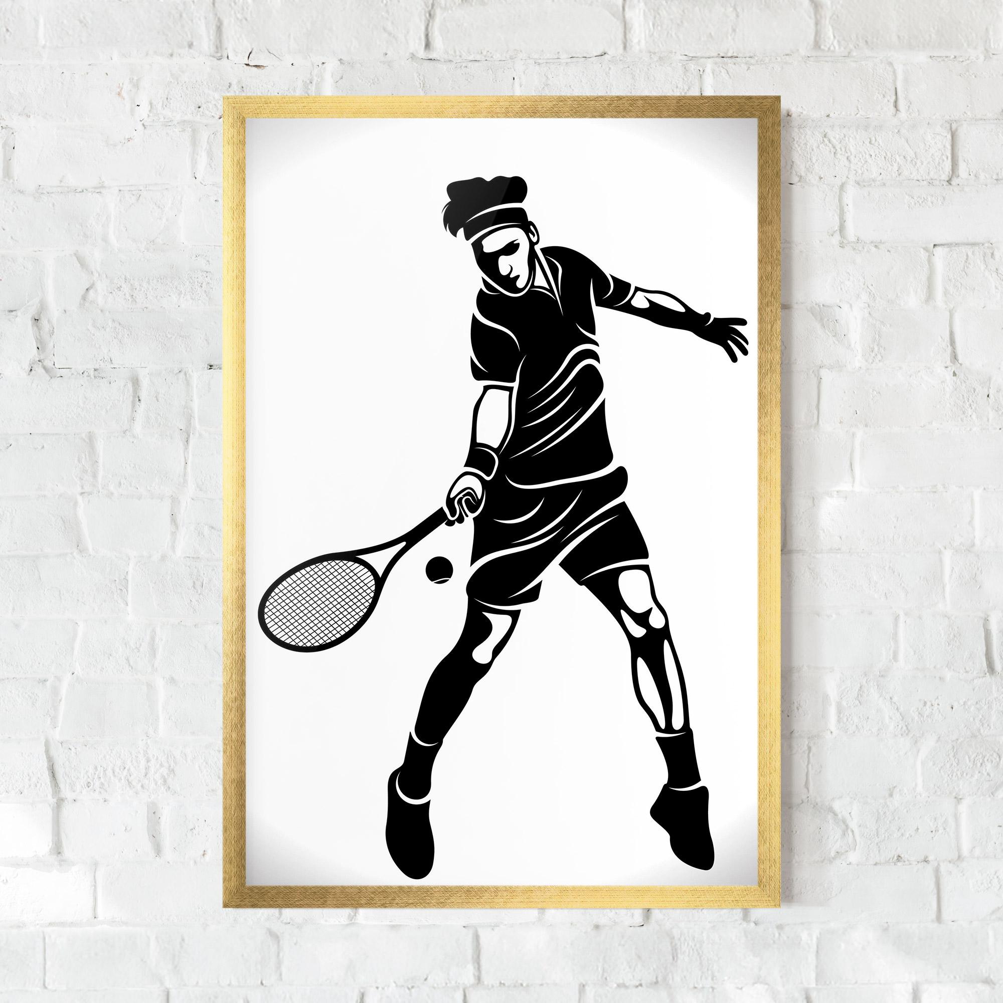 Poster Înrămat Tennis Player Line mockup 0