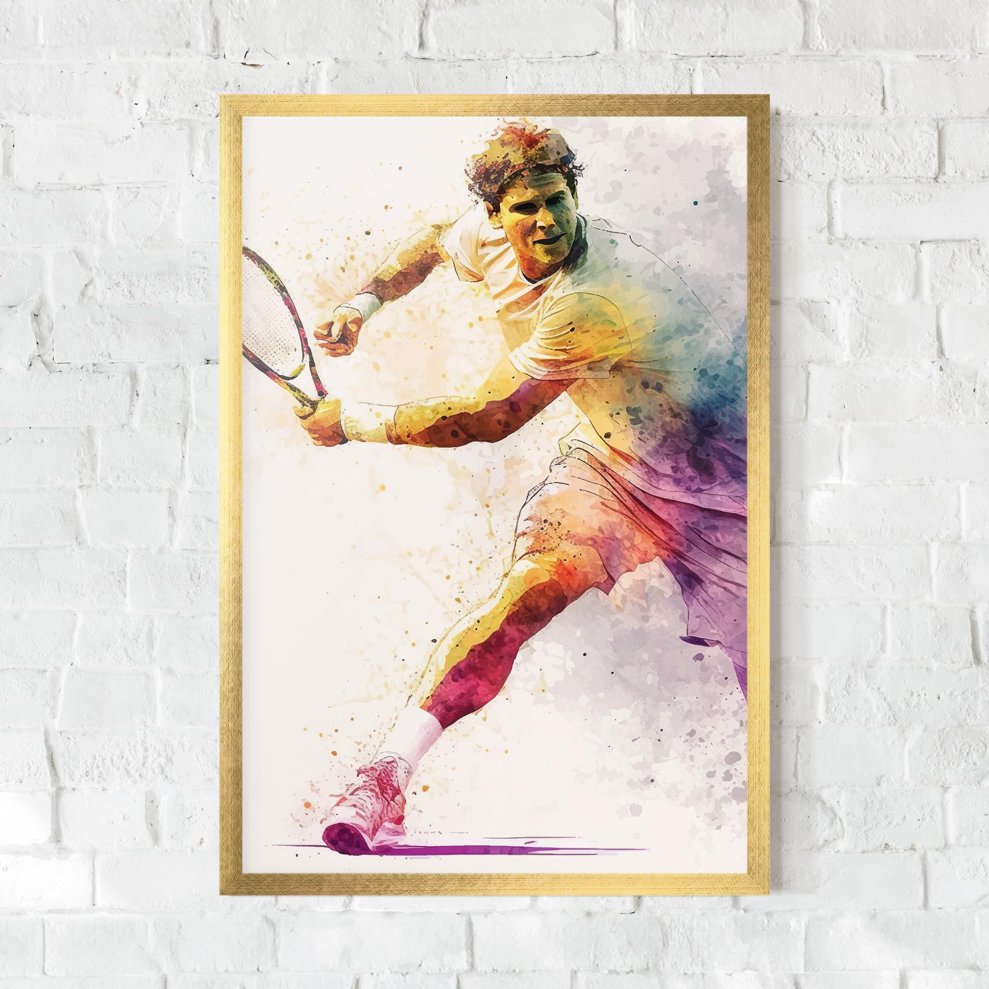Poster Înrămat Watercolor Tennis mockup 0
