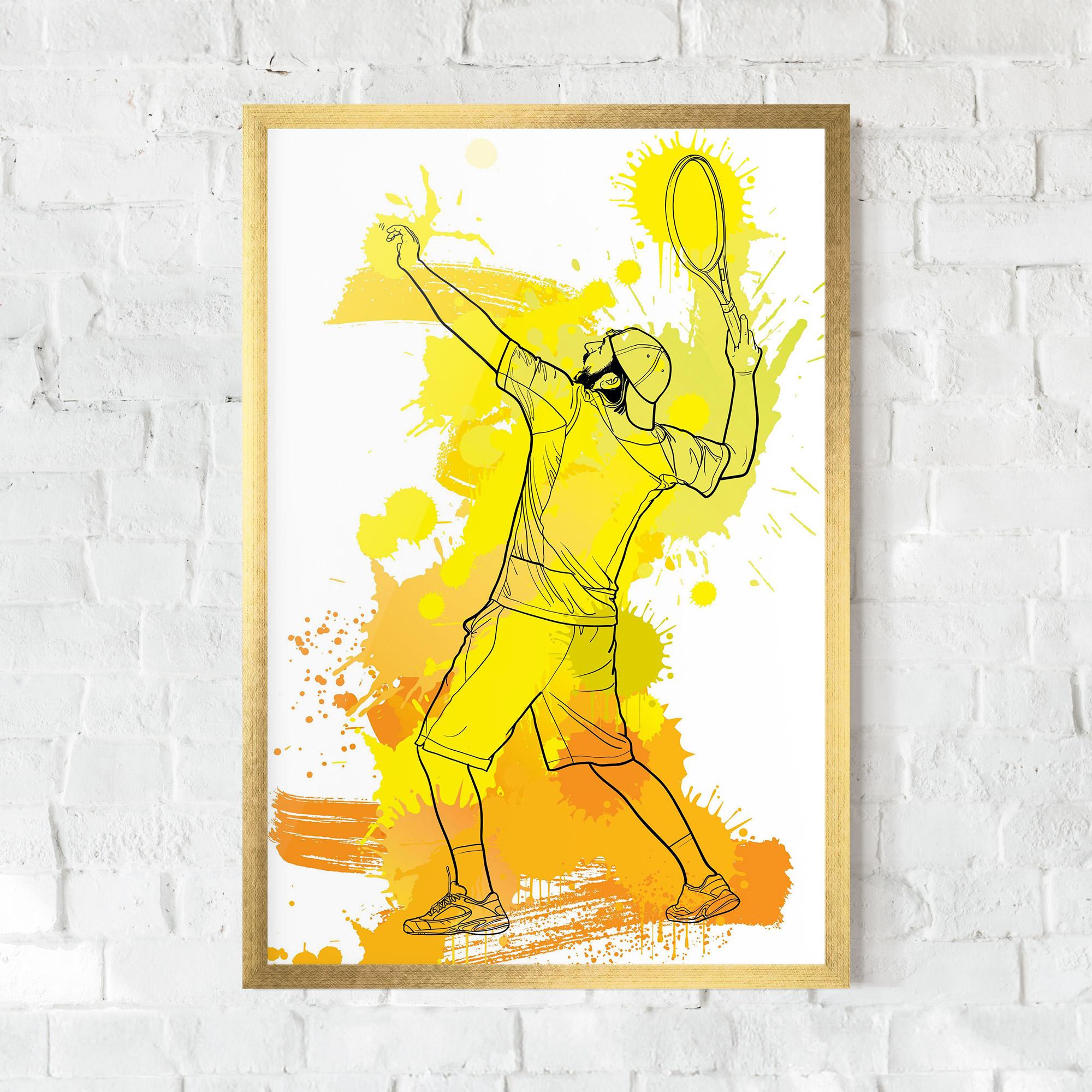 Poster Înrămat Yellow Art Tennis mockup 0