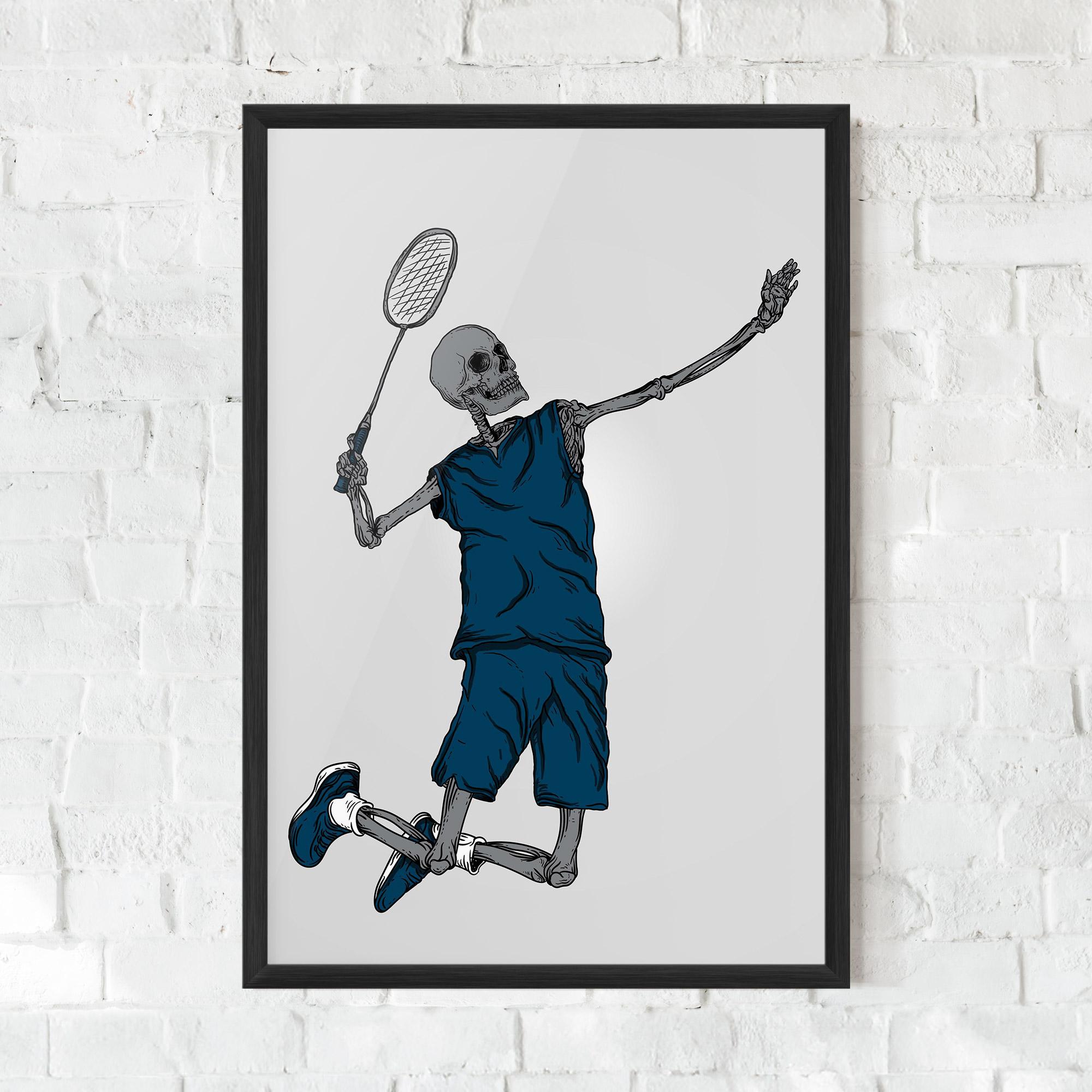 Poster Înrămat Blue Skull Tennis mockup 0