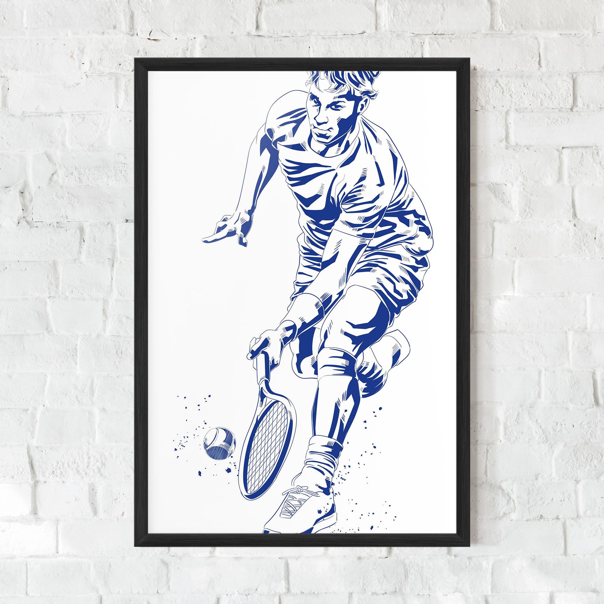 Poster Înrămat Blue Tennis mockup 0