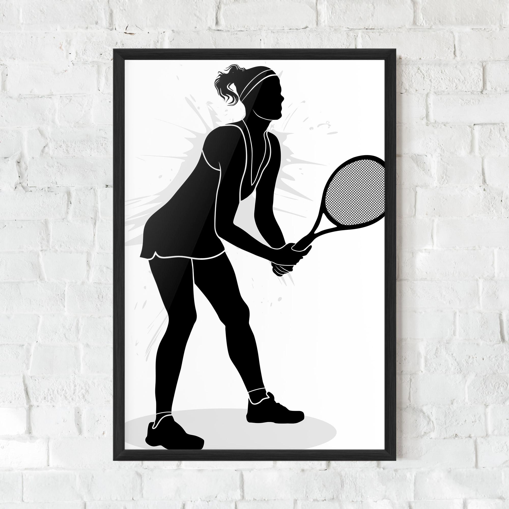 Poster Înrămat Female Tennis Player mockup 0