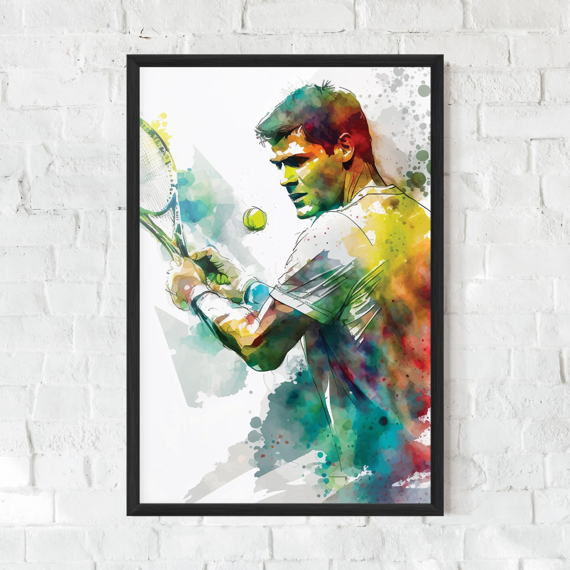 Poster Înrămat Tenis Watercolor mockup 0