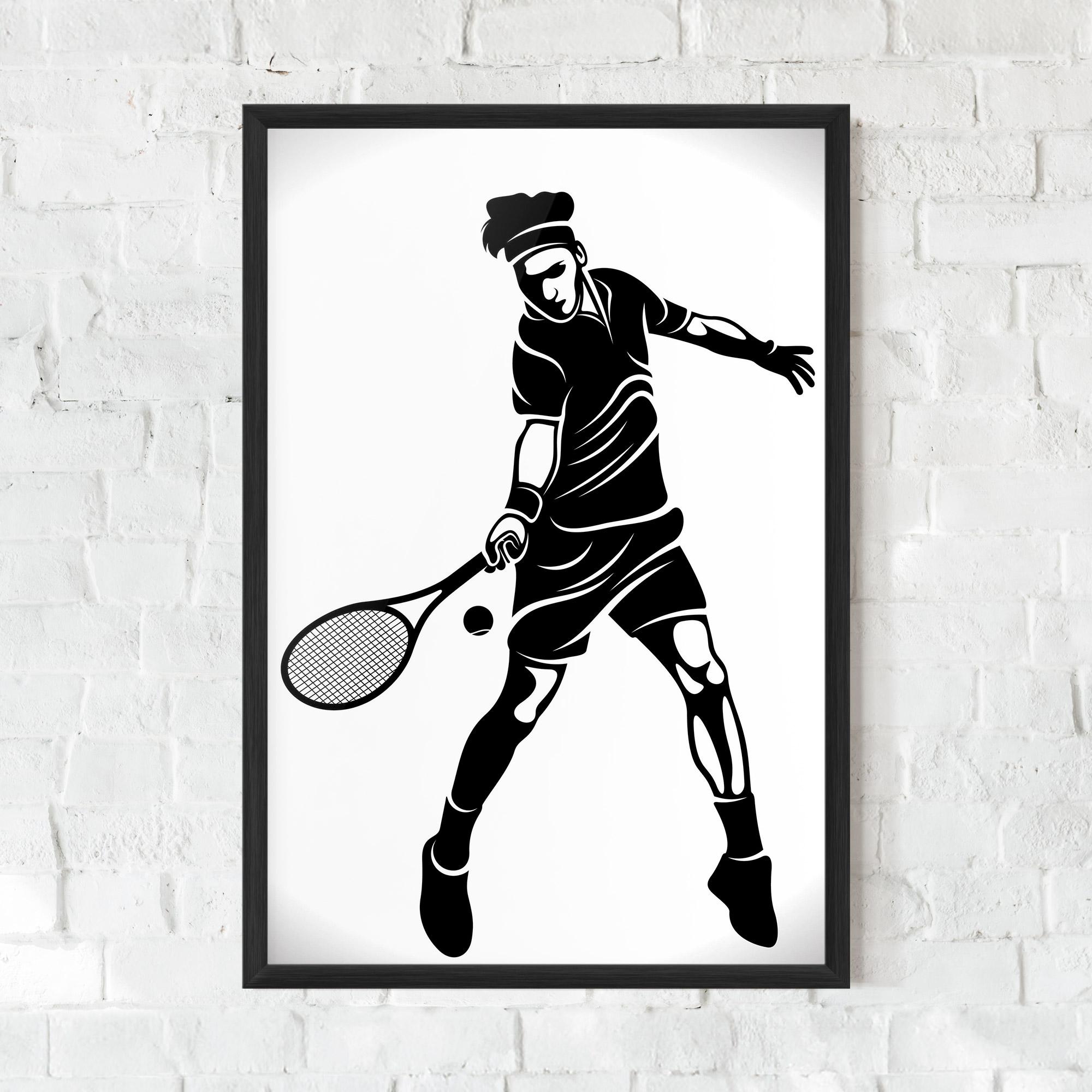 Poster Înrămat Tennis Player Line mockup 0