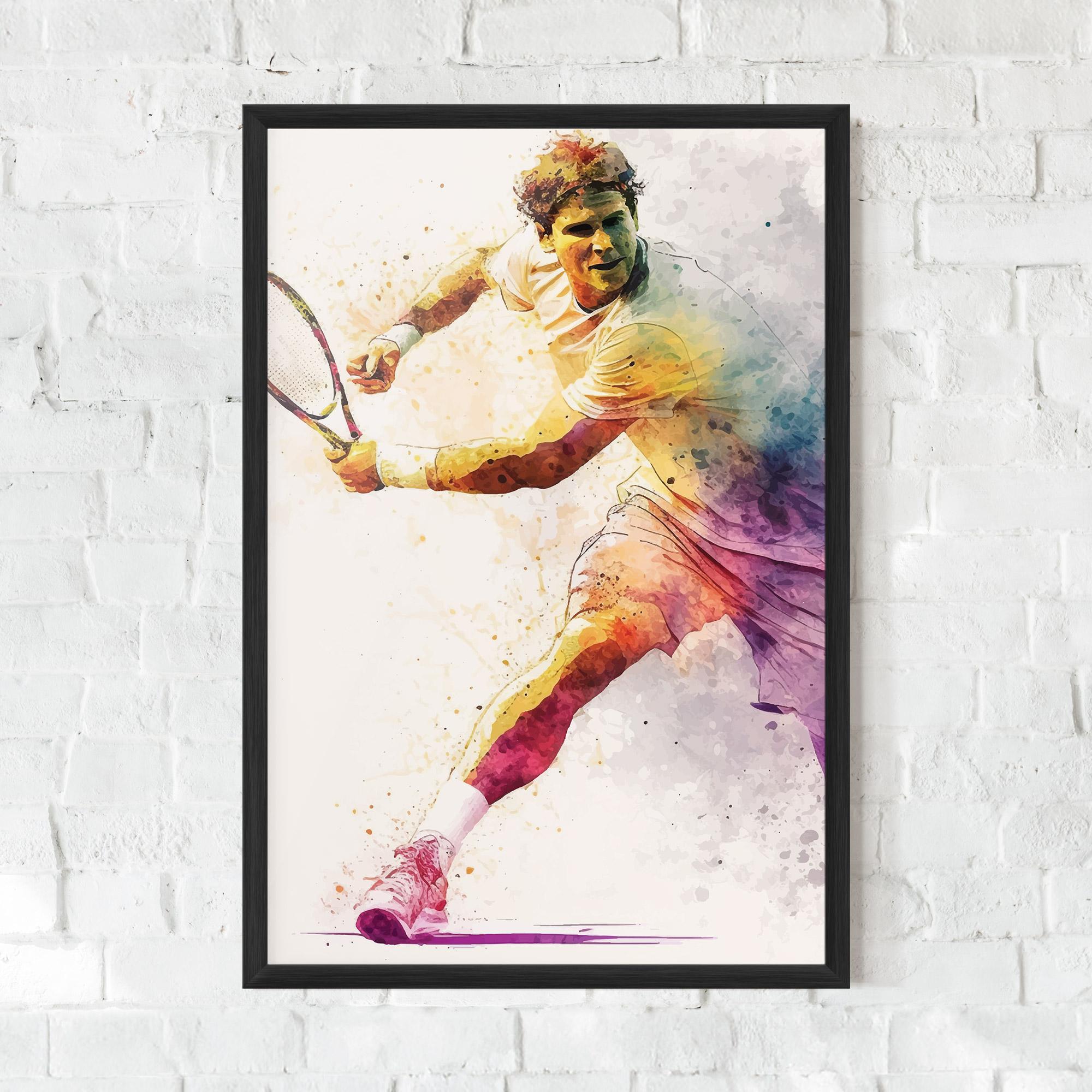 Poster Înrămat Watercolor Tennis mockup 0