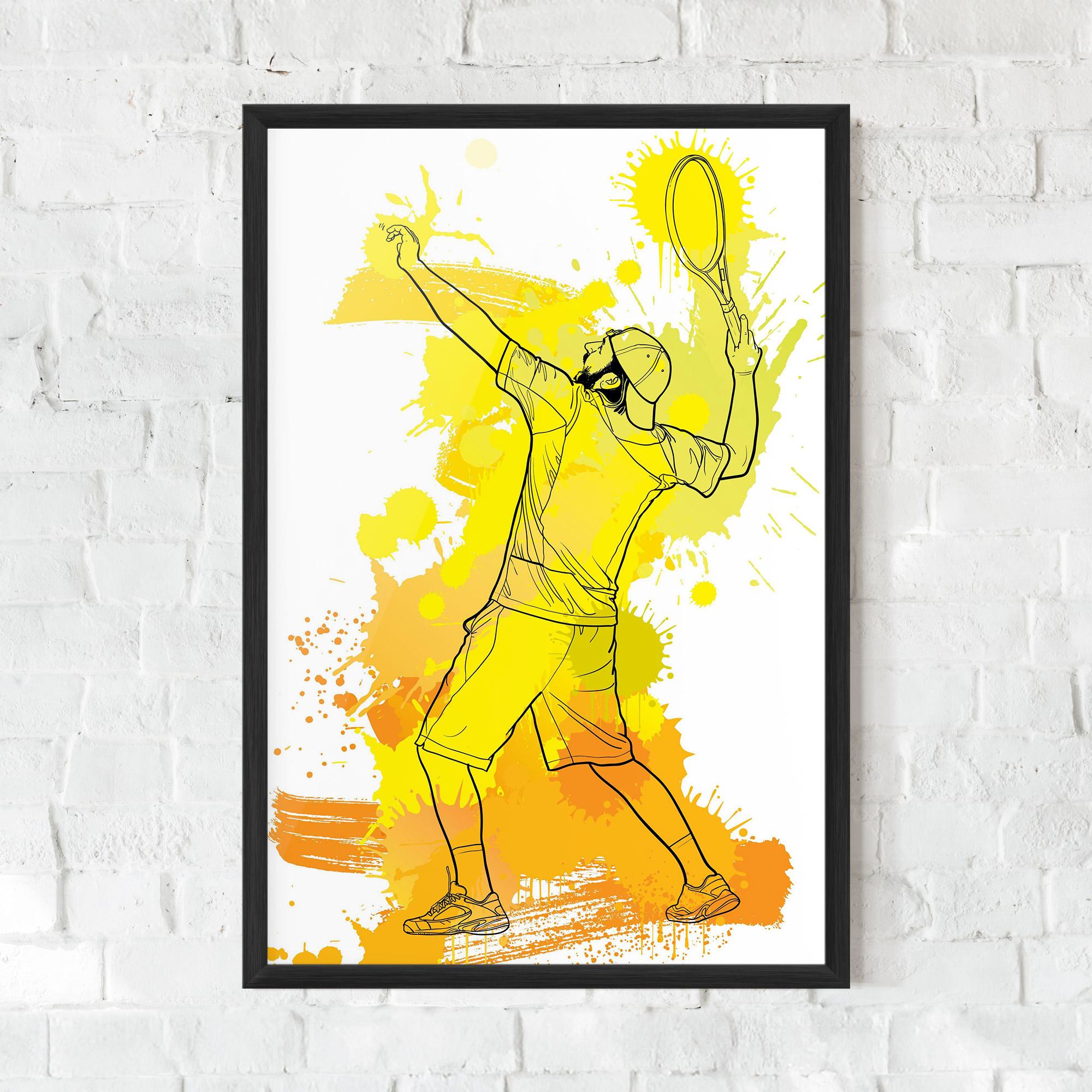 Poster Înrămat Yellow Art Tennis mockup 0