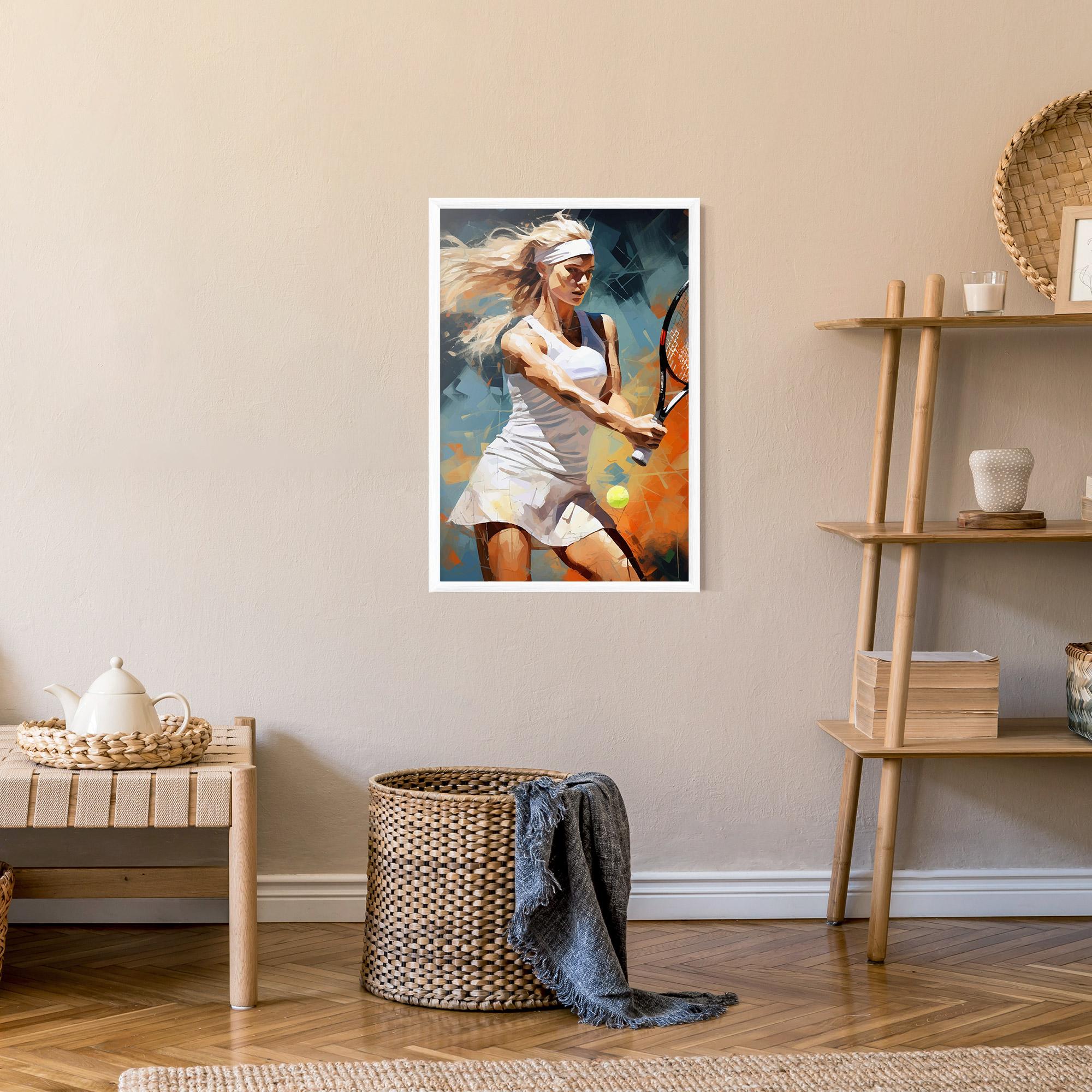 Poster Înrămat Blonde Tennis Girl mockup 9