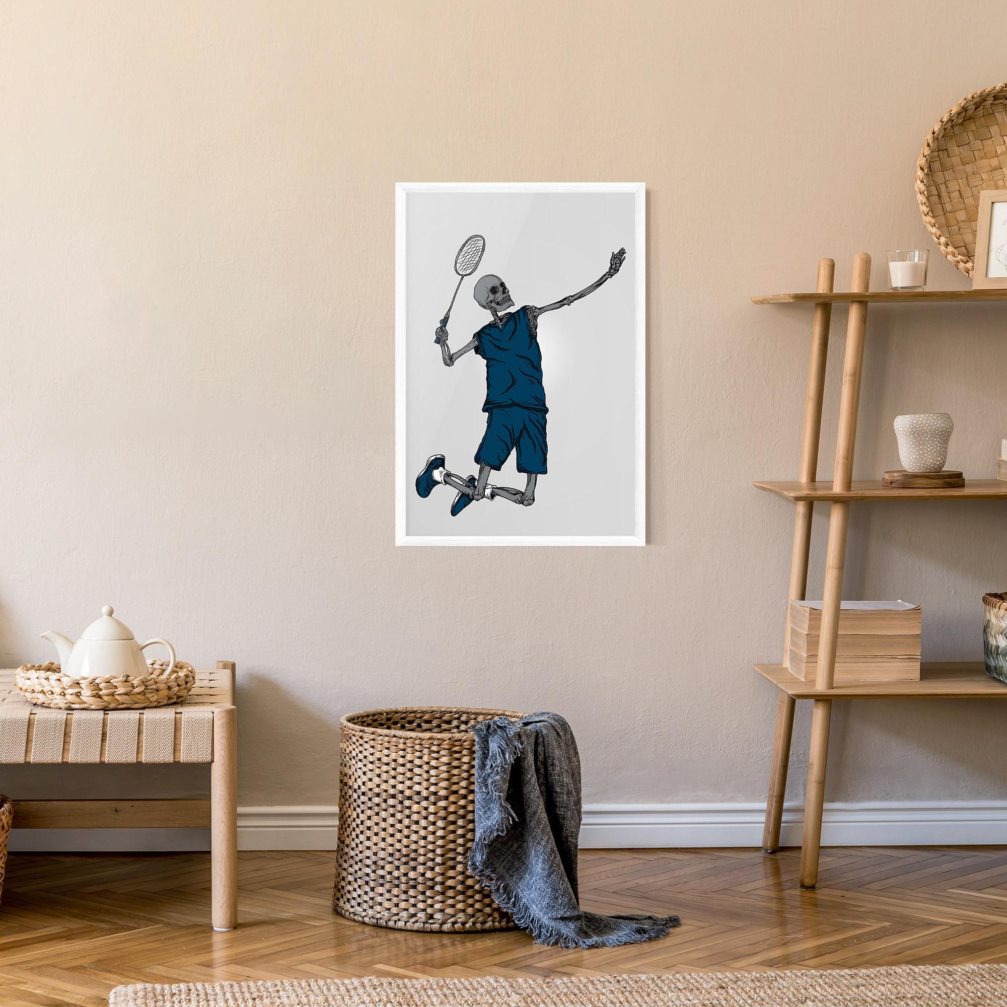 Poster Înrămat Blue Skull Tennis mockup 9