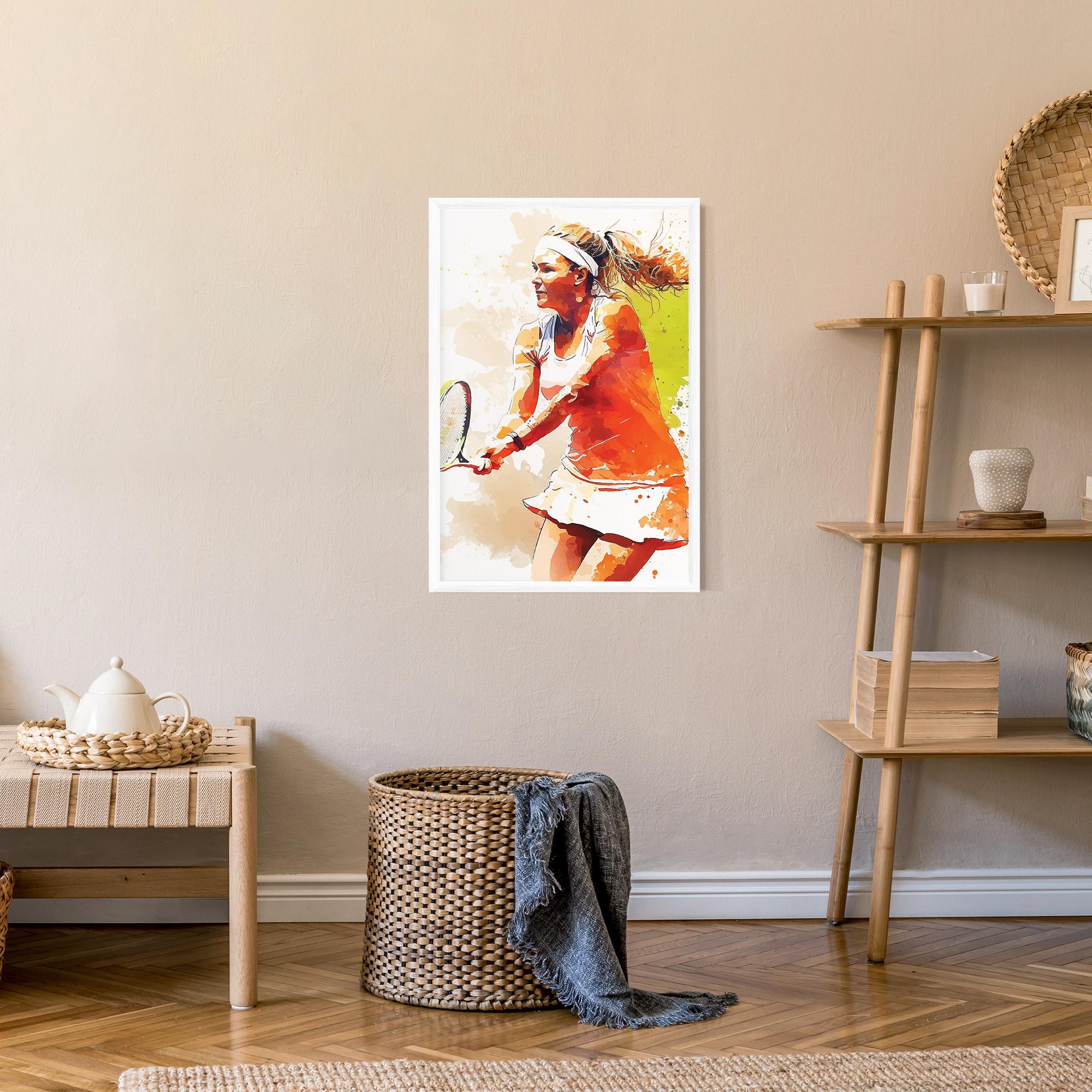 Poster Înrămat Orange Watercolor Tennis mockup 9