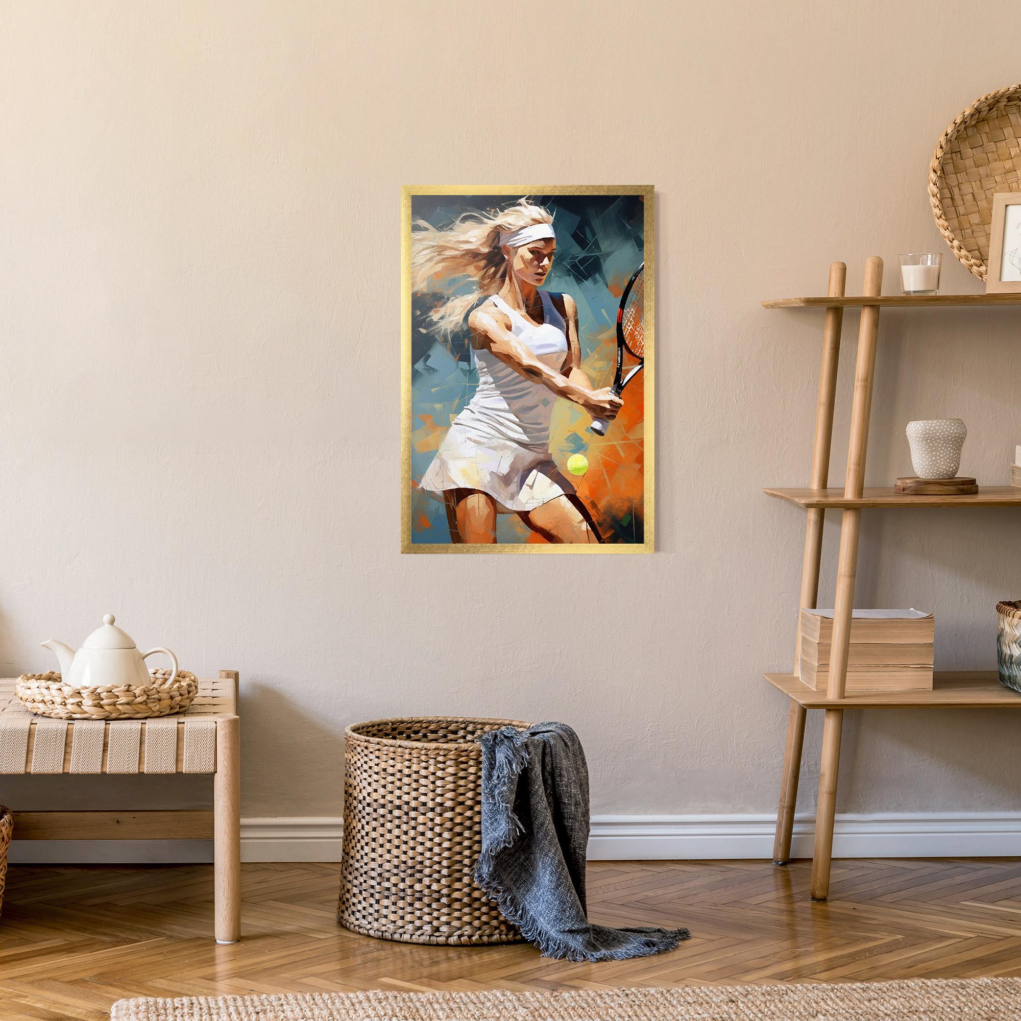 Poster Înrămat Blonde Tennis Girl mockup 9