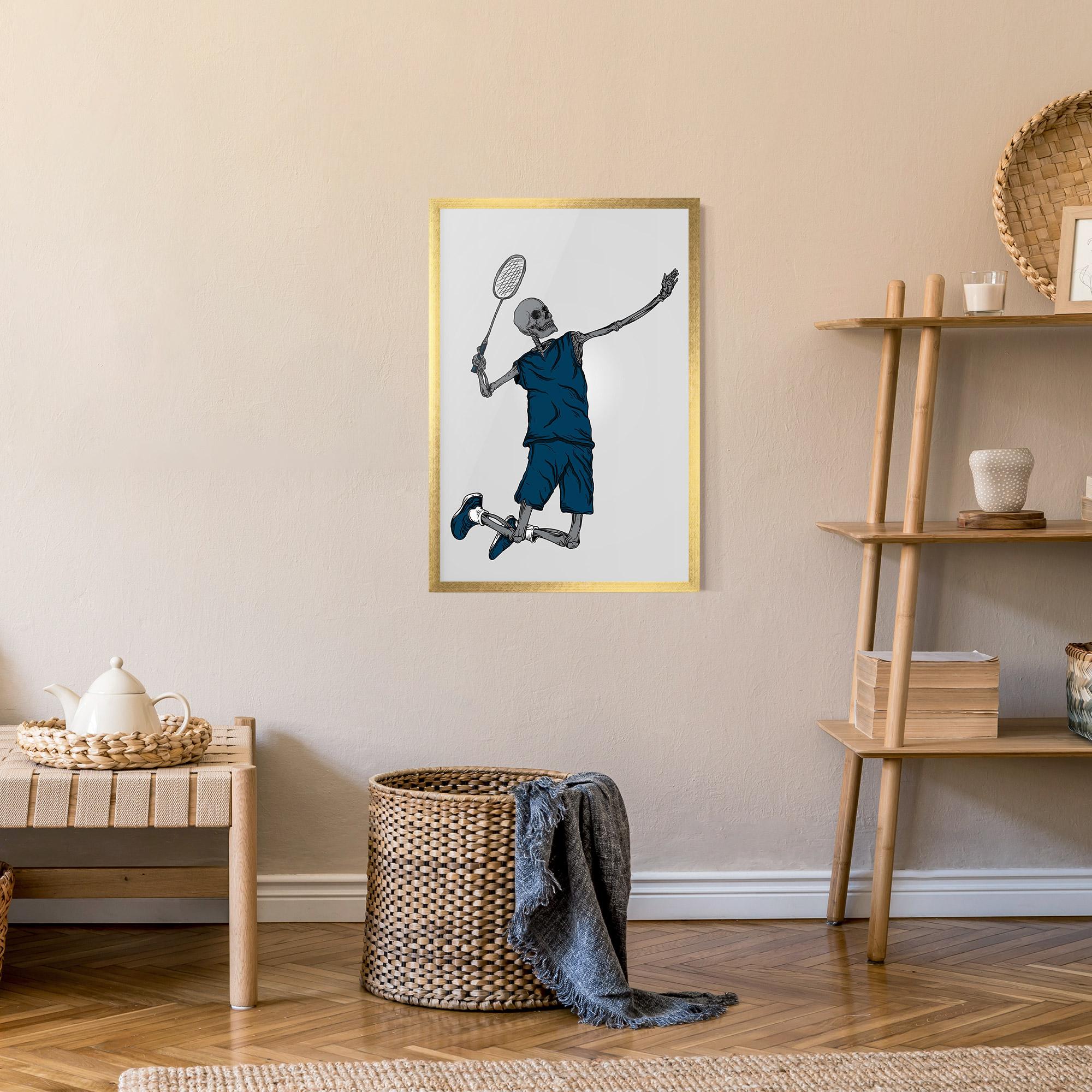 Poster Înrămat Blue Skull Tennis mockup 9