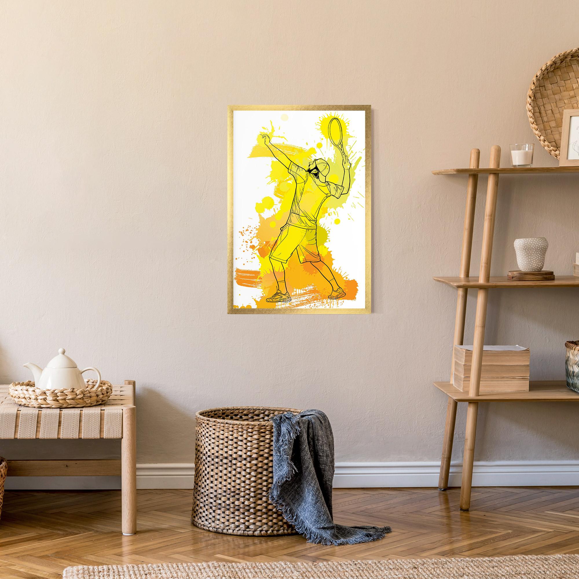 Poster Înrămat Yellow Art Tennis mockup 9