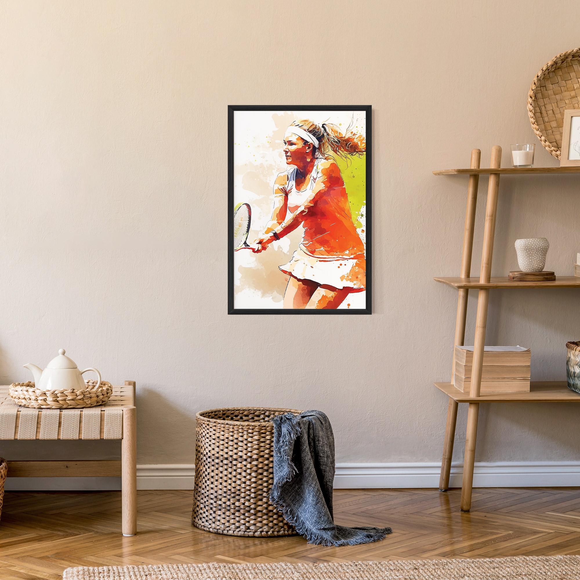 Poster Înrămat Orange Watercolor Tennis mockup 9