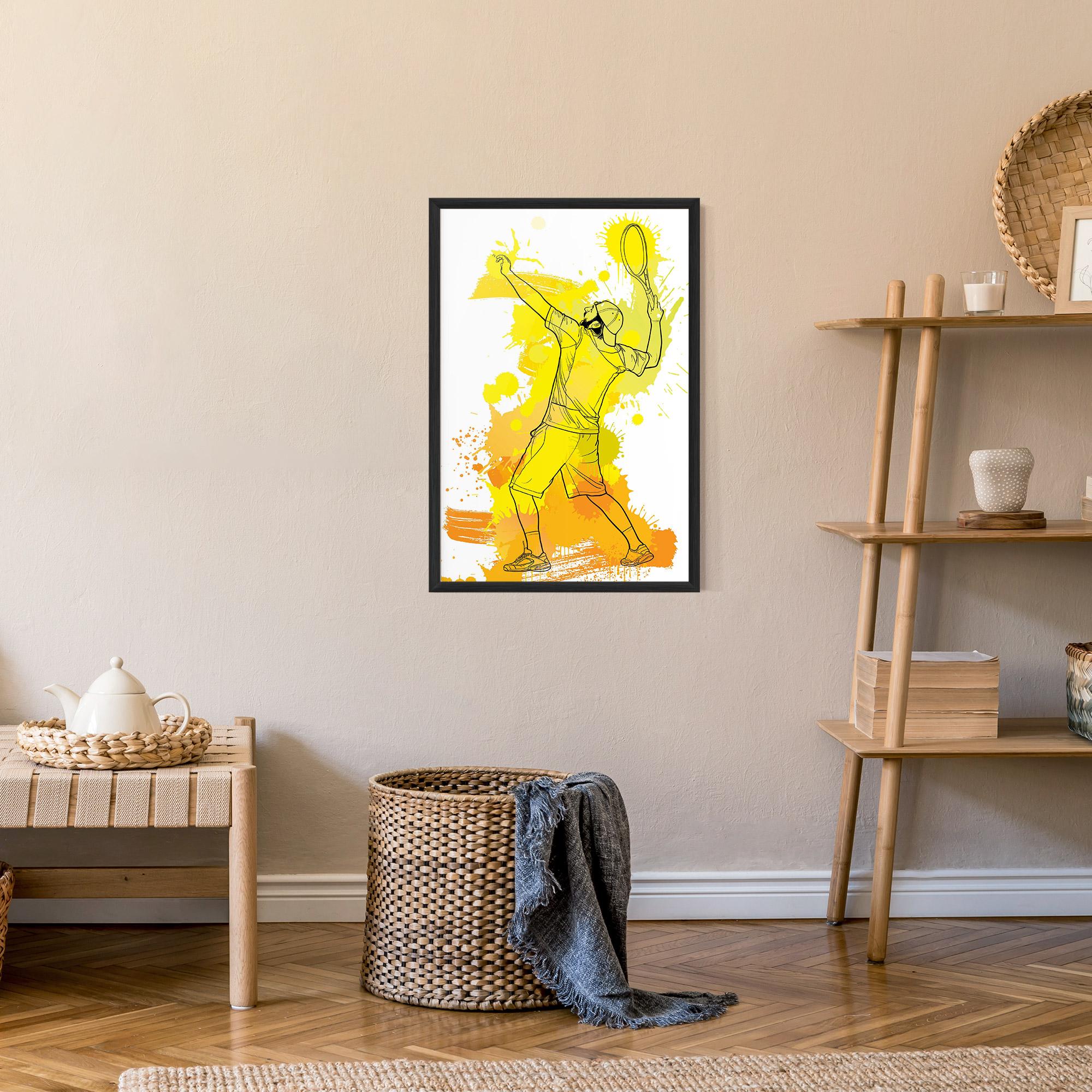 Poster Înrămat Yellow Art Tennis mockup 9