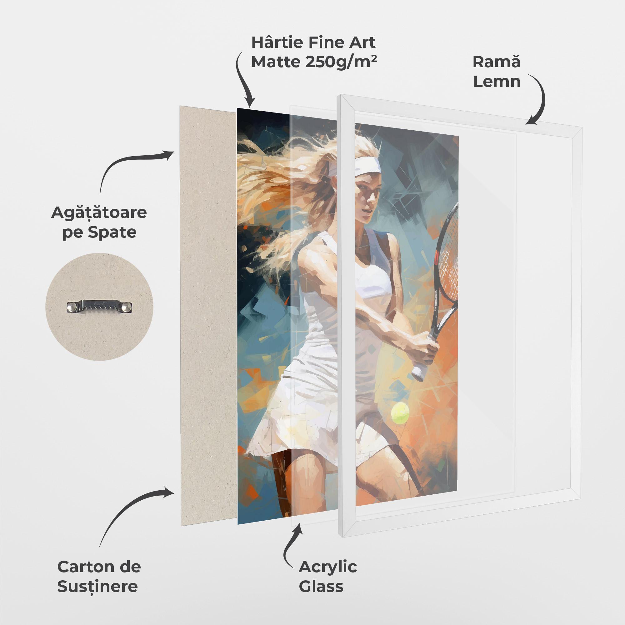 Poster Înrămat Blonde Tennis Girl mockup 1