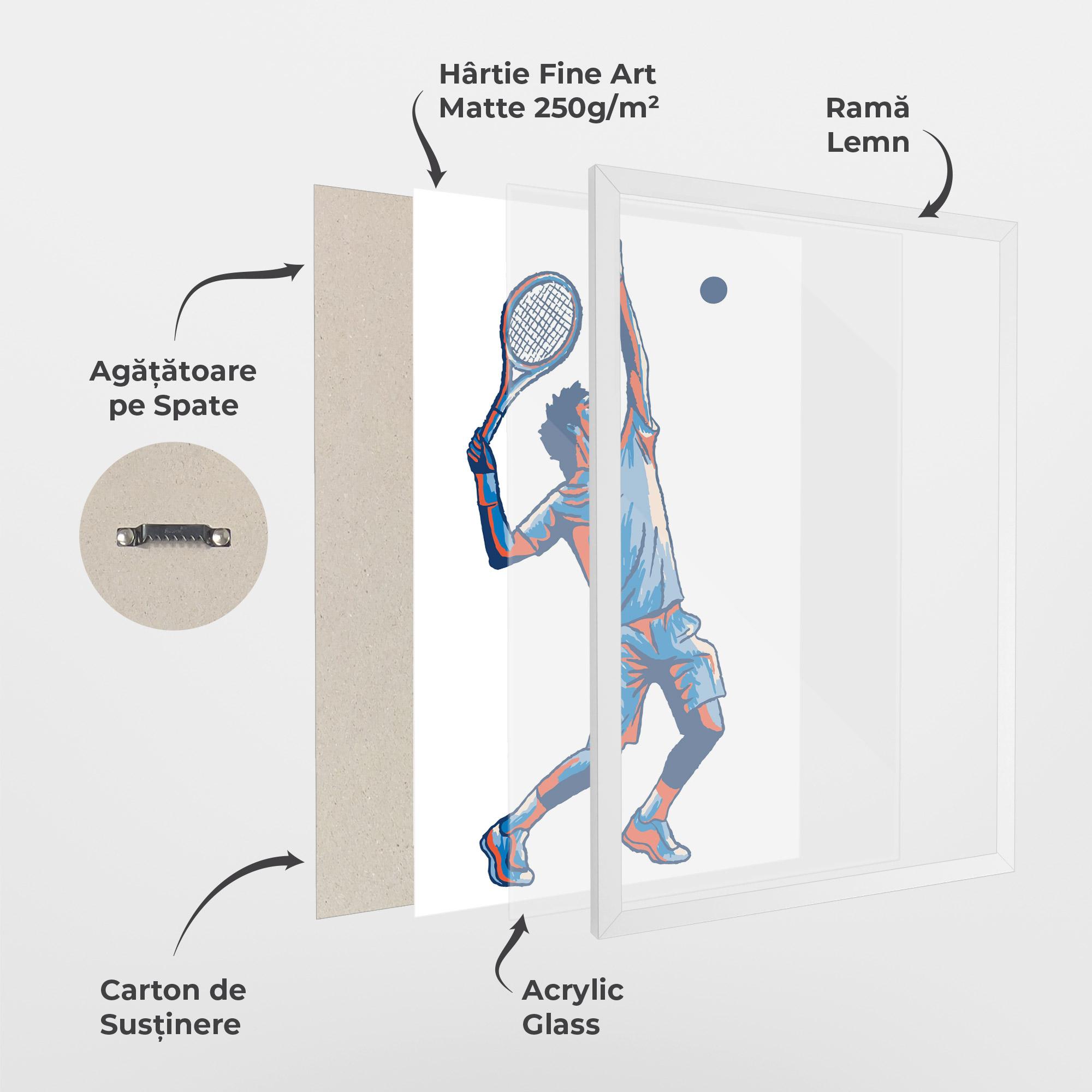 Poster Înrămat Blue Red Tennis mockup 1