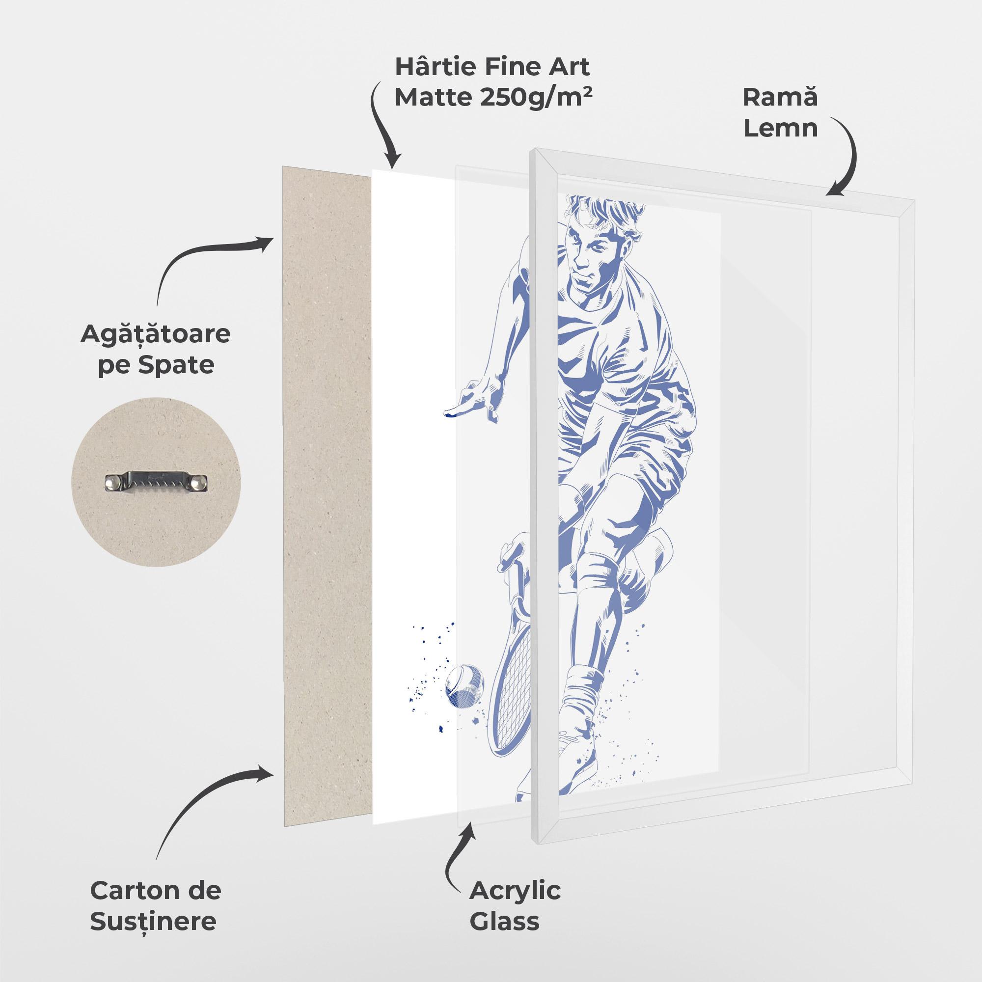 Poster Înrămat Blue Tennis mockup 1