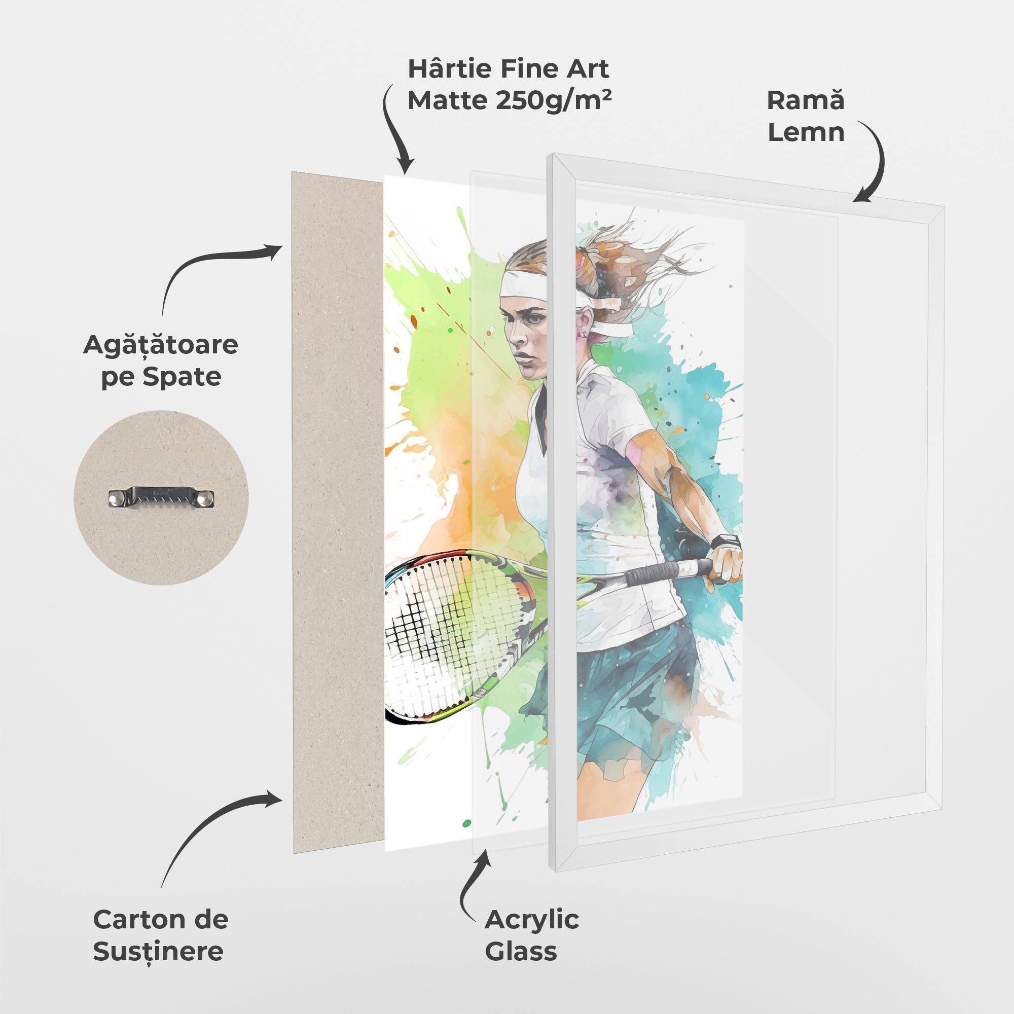 Poster Înrămat Green Blue Tennis mockup 1