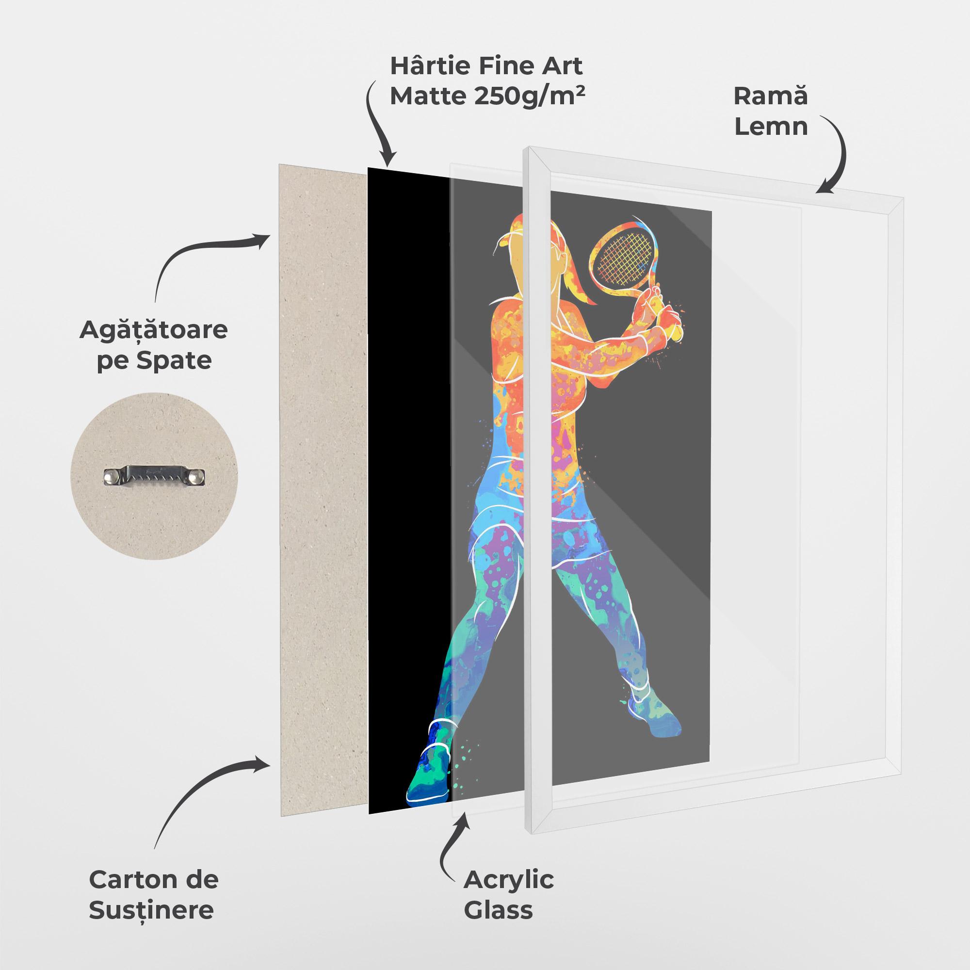 Poster Înrămat Green Orange Tennis mockup 1